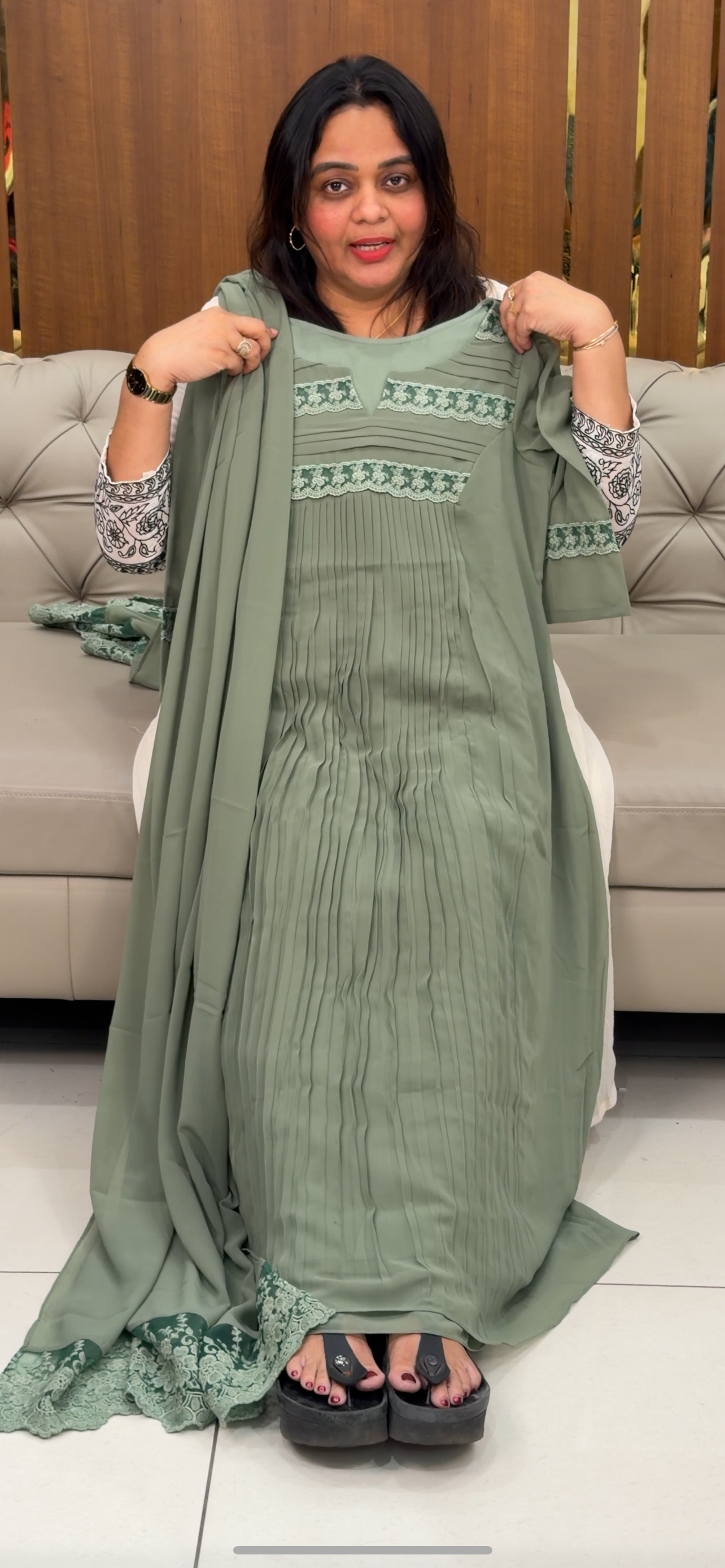 IHA'S IN-HOUSE FAUX GEORGETTE TOP AND DUPATTA - IHA 28945