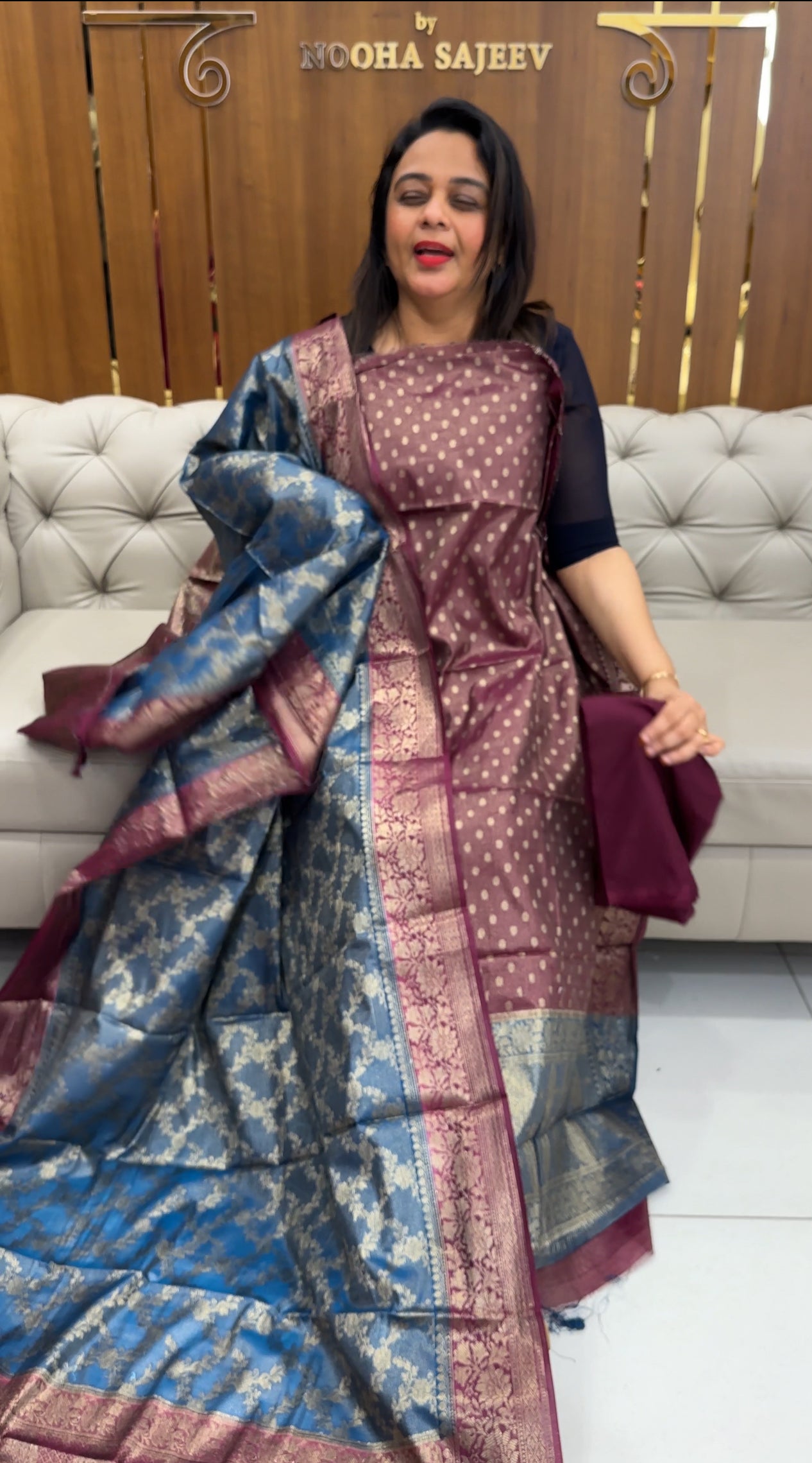 SEMI BANARASI UNSTITCHED SALWAR SUITS - IHA 25374