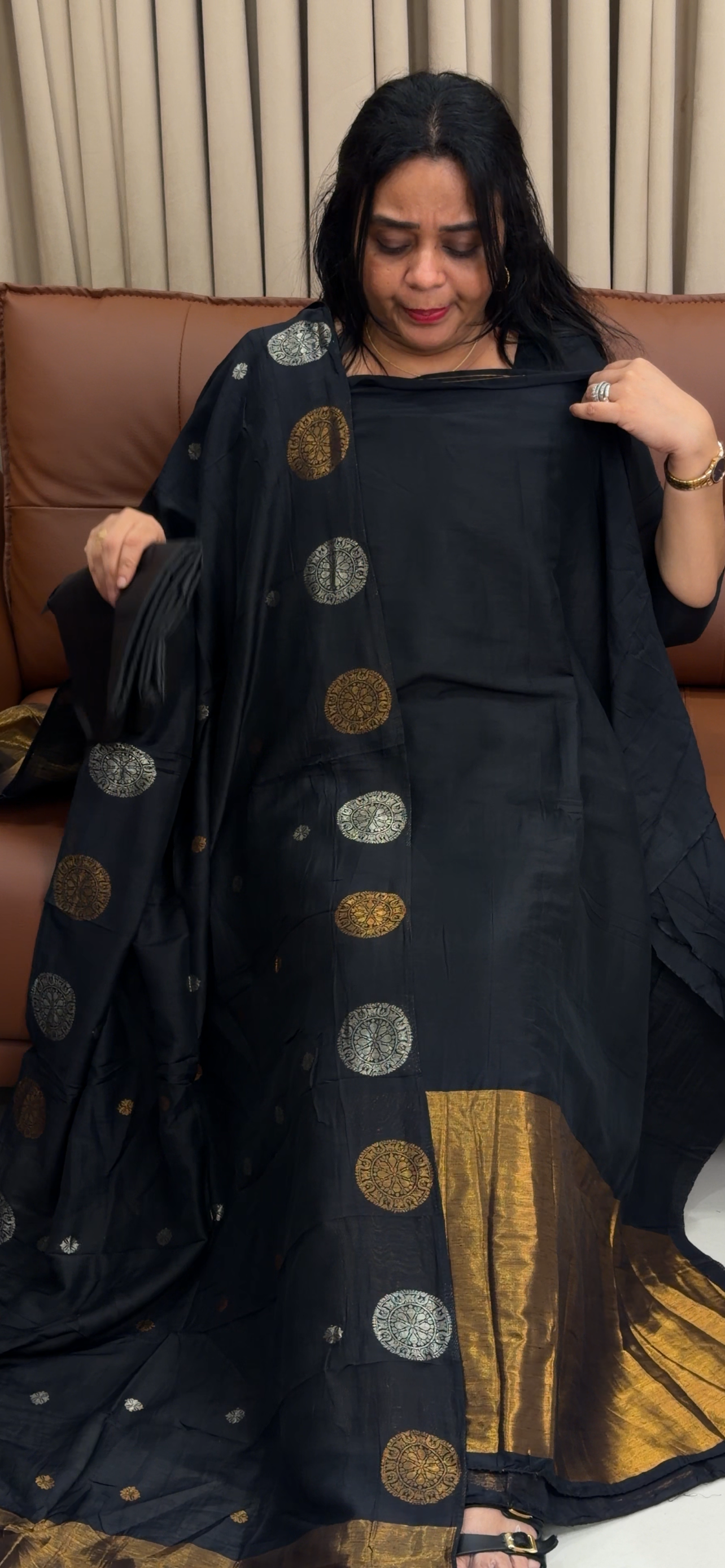 SILK BANARASI UNSTITCHED SALWAR SUITS - IHA 34598