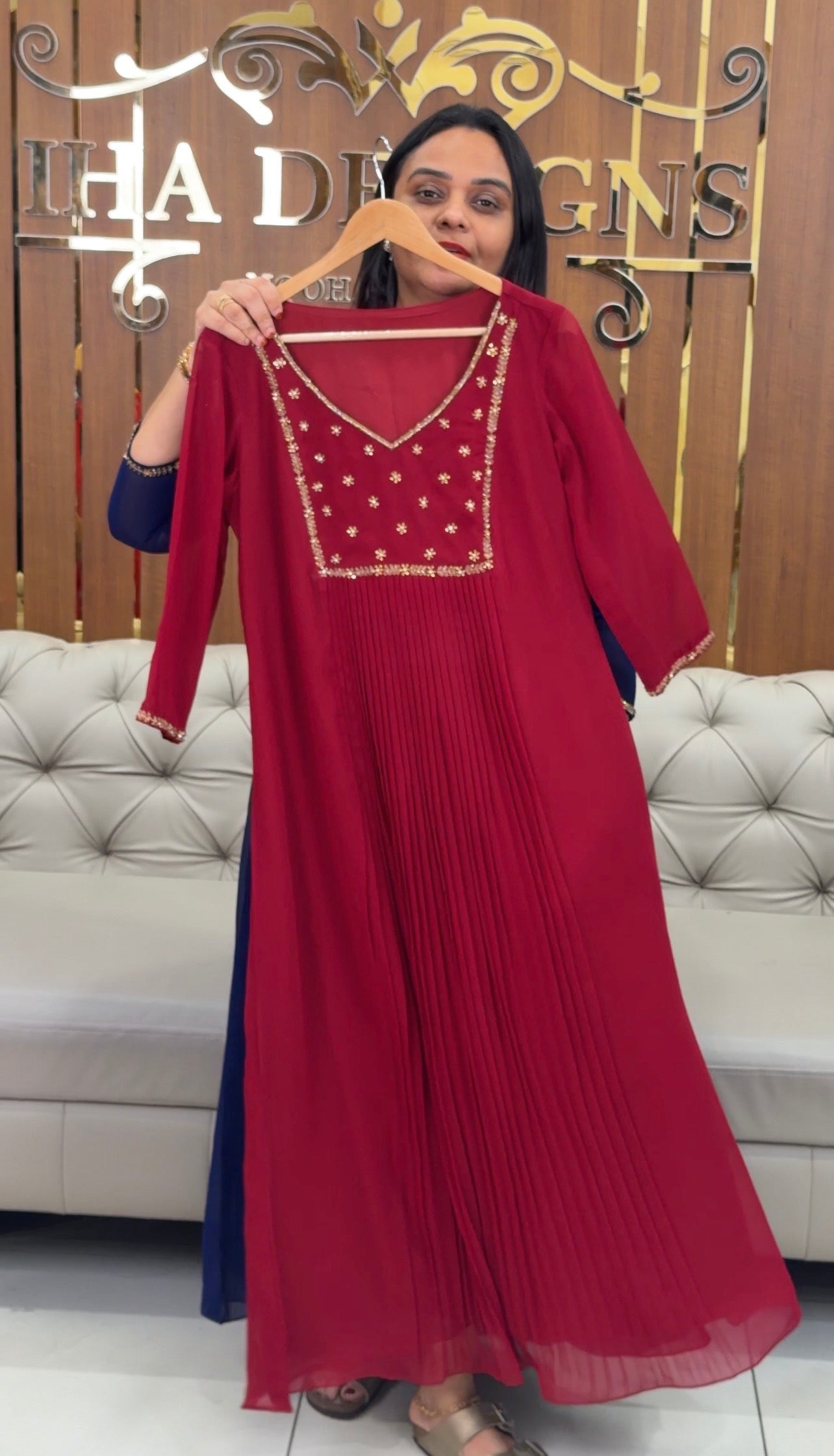 IHA'S IN-HOUSE HAND WORKED ALINE TOPS - IHA 33175
