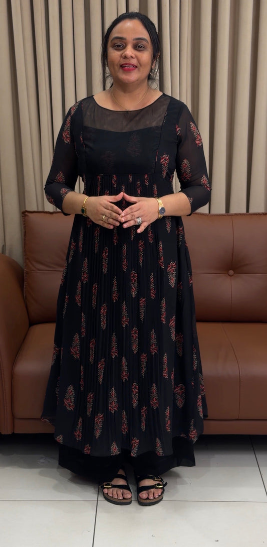 IHA'S IN-HOUSE PRINTED GEORGETTE ALINE TOPS - IHA 34728