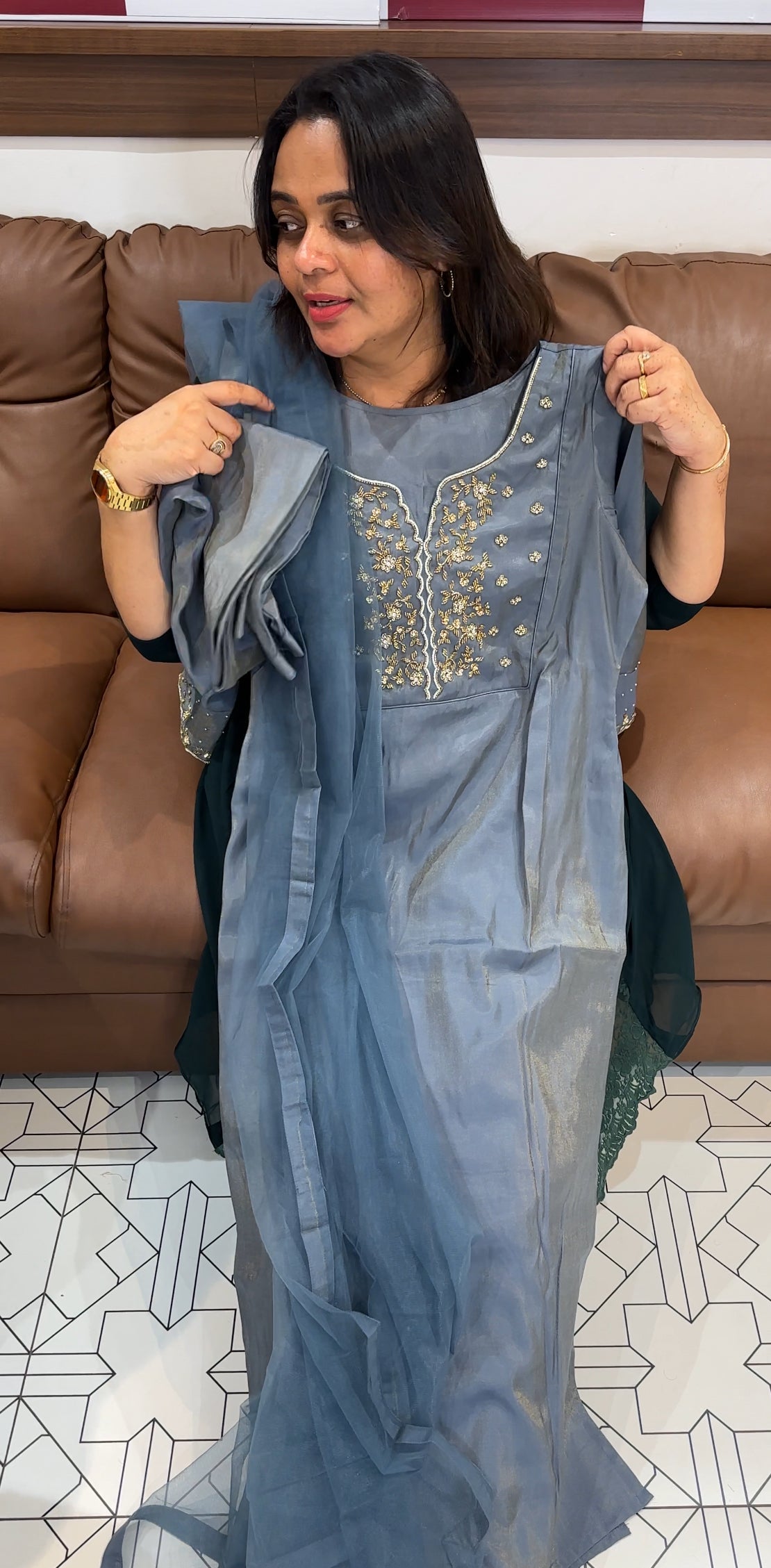 IHA'S IN-HOUSE HAND WORKED TOP,BOTTOM AND DUPATTA - IHA 27655