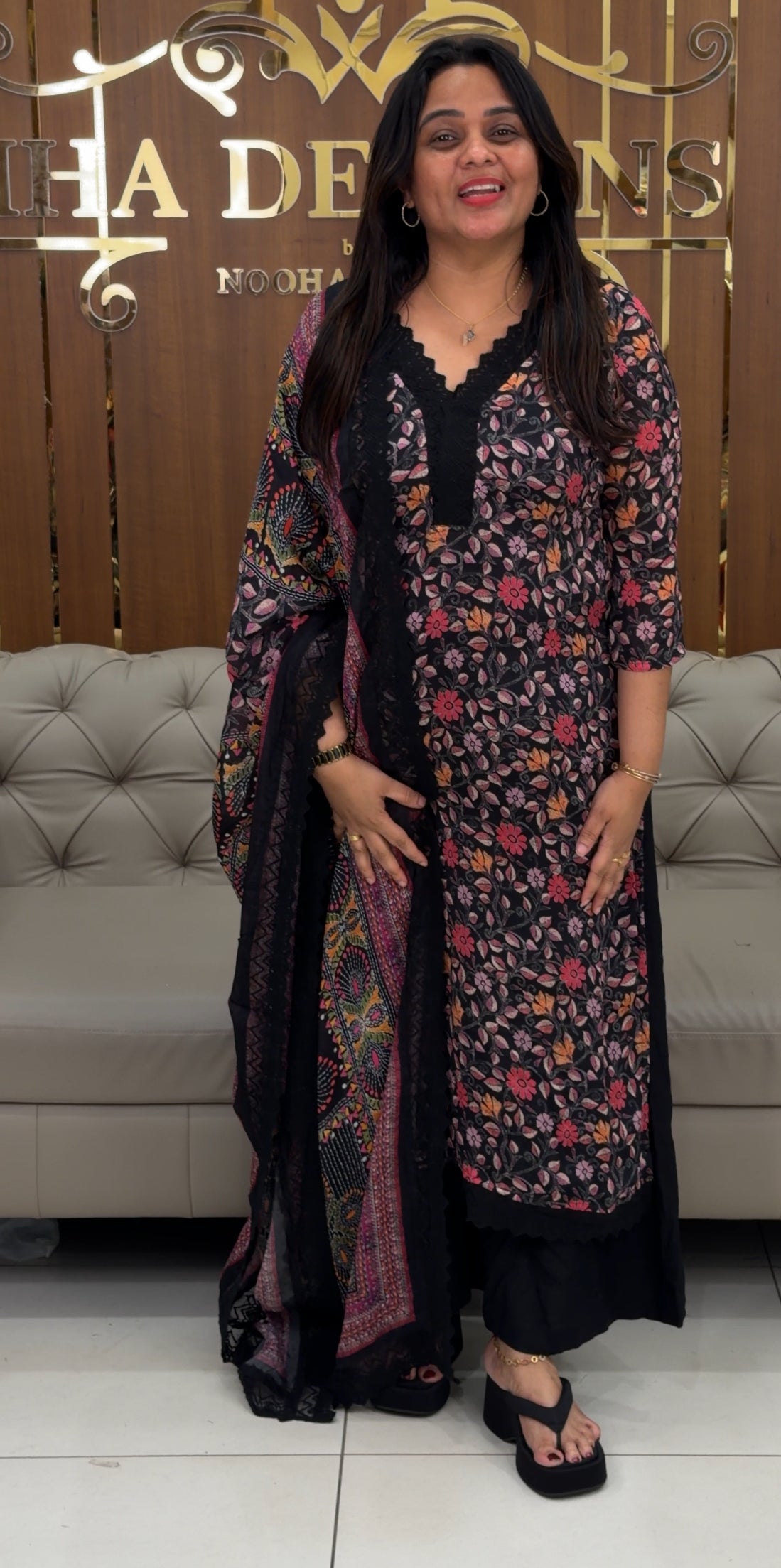 PRINTED CHIFFON UNSTITCHED SALWAR SUITS - IHA 29149