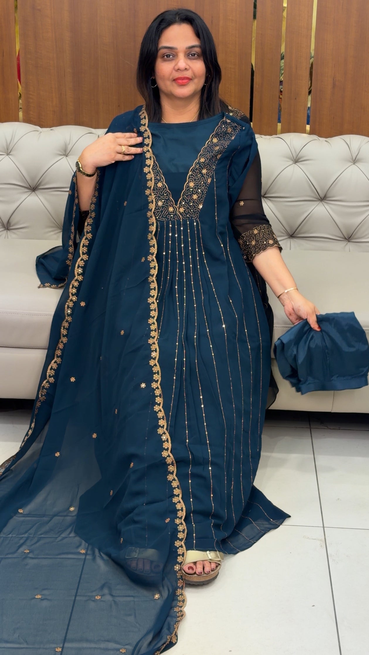 FORWARD PARTY WEAR TOP,BOTTOM AND DUPATTA - IHA 35122