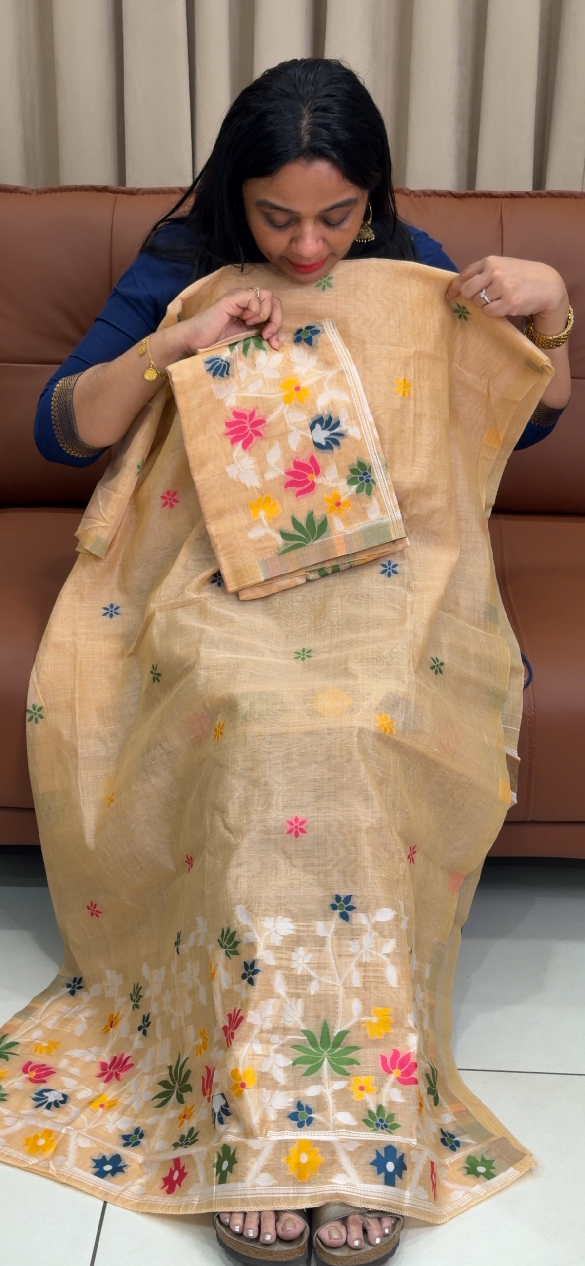 JAMDANI UNSTITCHED SALWAR SUITS - IHA 35779
