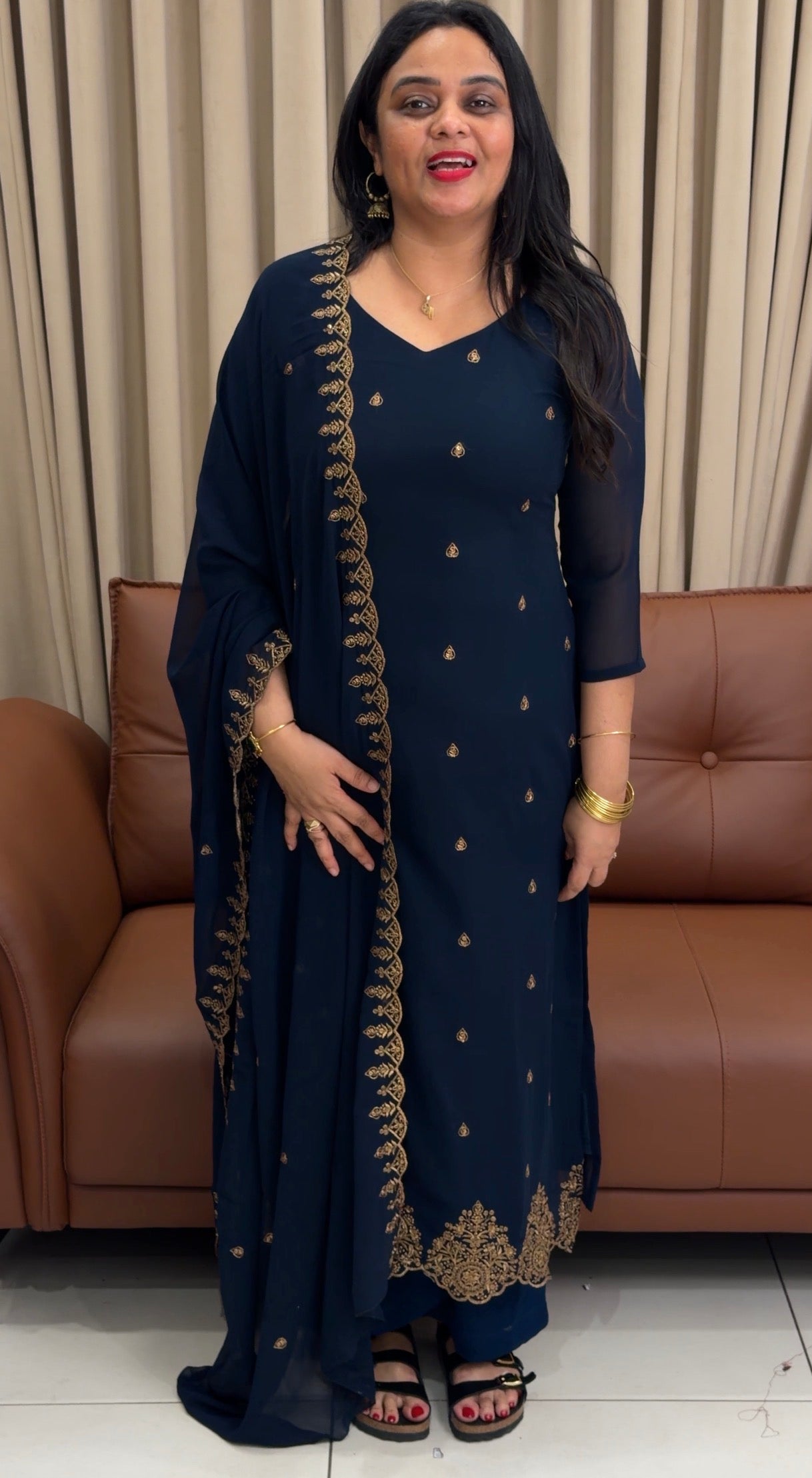 FORWARD FAUX GEORGETTE UNSTITCHED SALWAR SUITS - IHA 34126