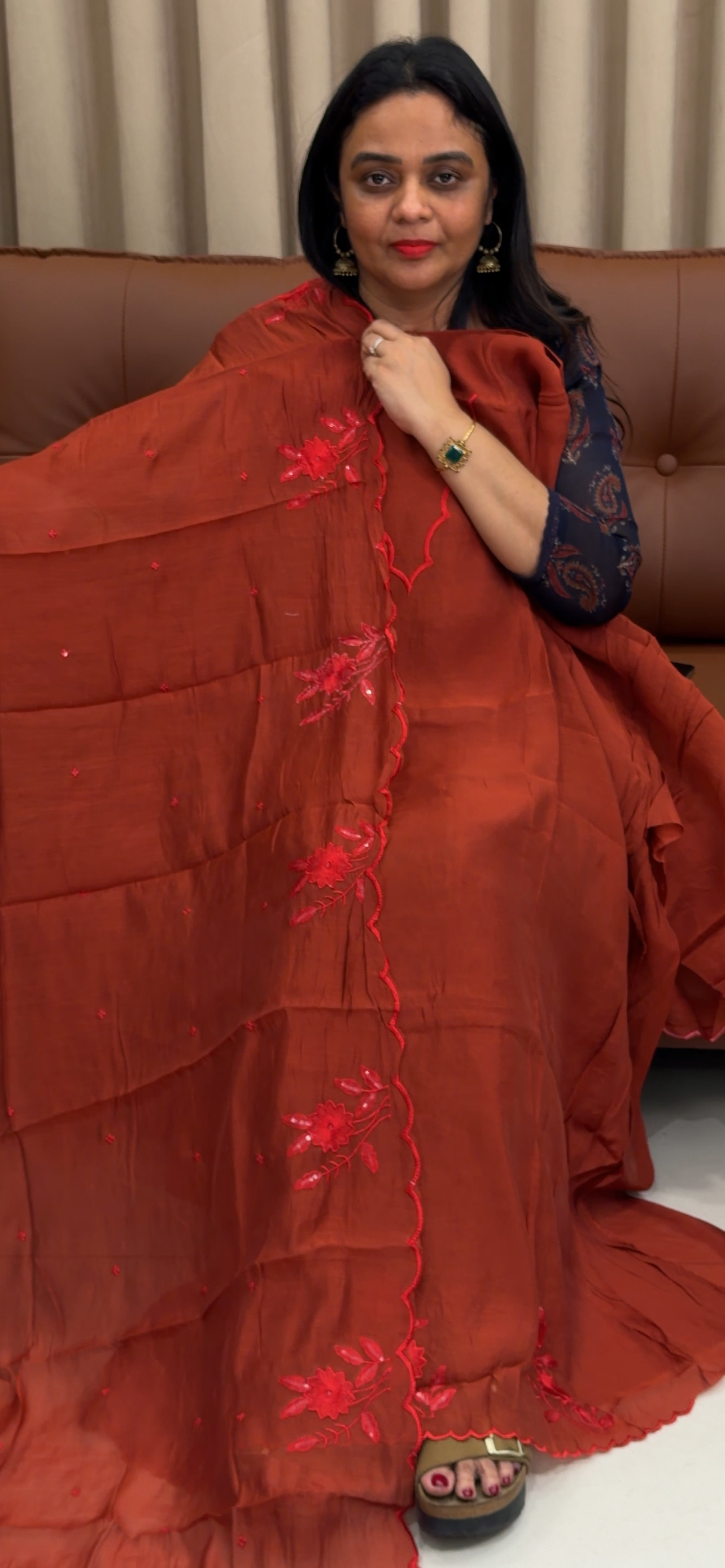 MUL CHANDERI UNSTITCHED SALWAR SUITS - IHA 33586