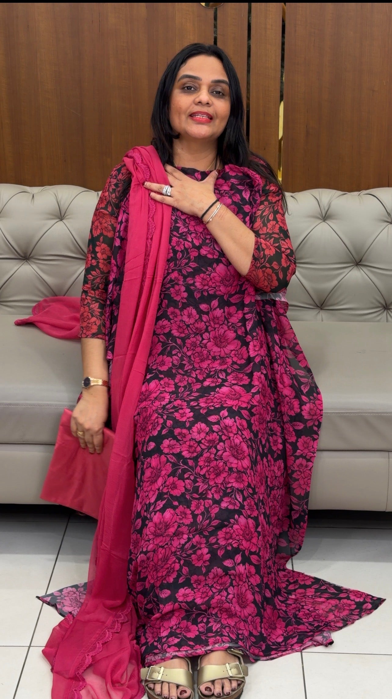 FLORAL PRINTED UNSTITCHED SALWAR SUITS - IHA 33178