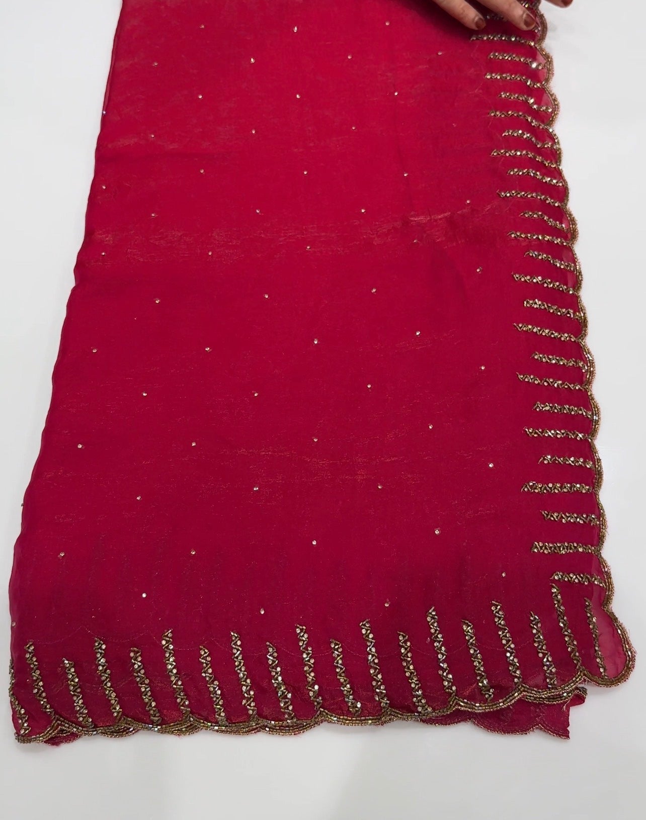 HAND WORKED VELVET SAREES - IHA 31623