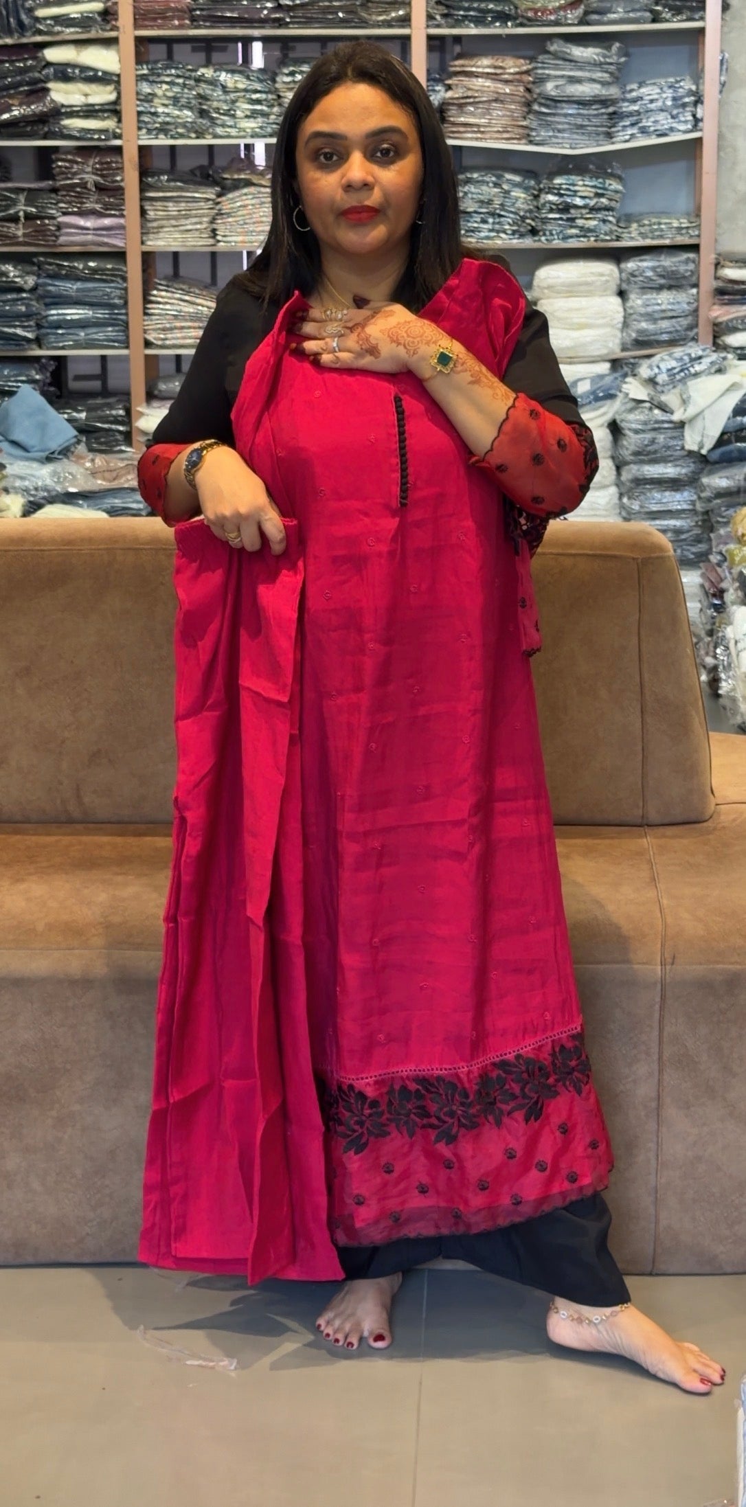 MUL CHANDERI TOP AND BOTTOM - IHA 32967