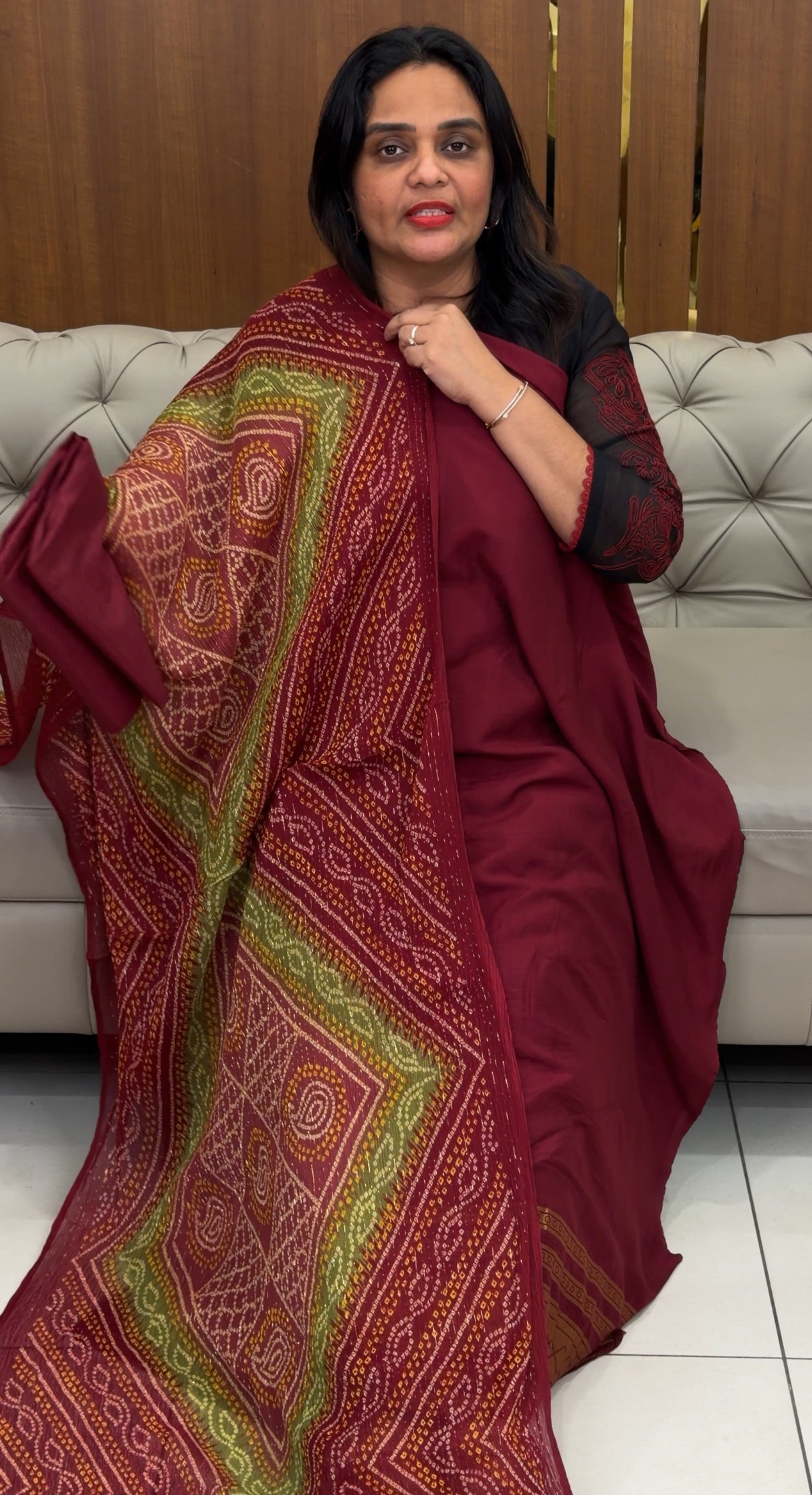 MUL CHANDERI UNSTITCHED SALWAR SUITS - IHA 30926