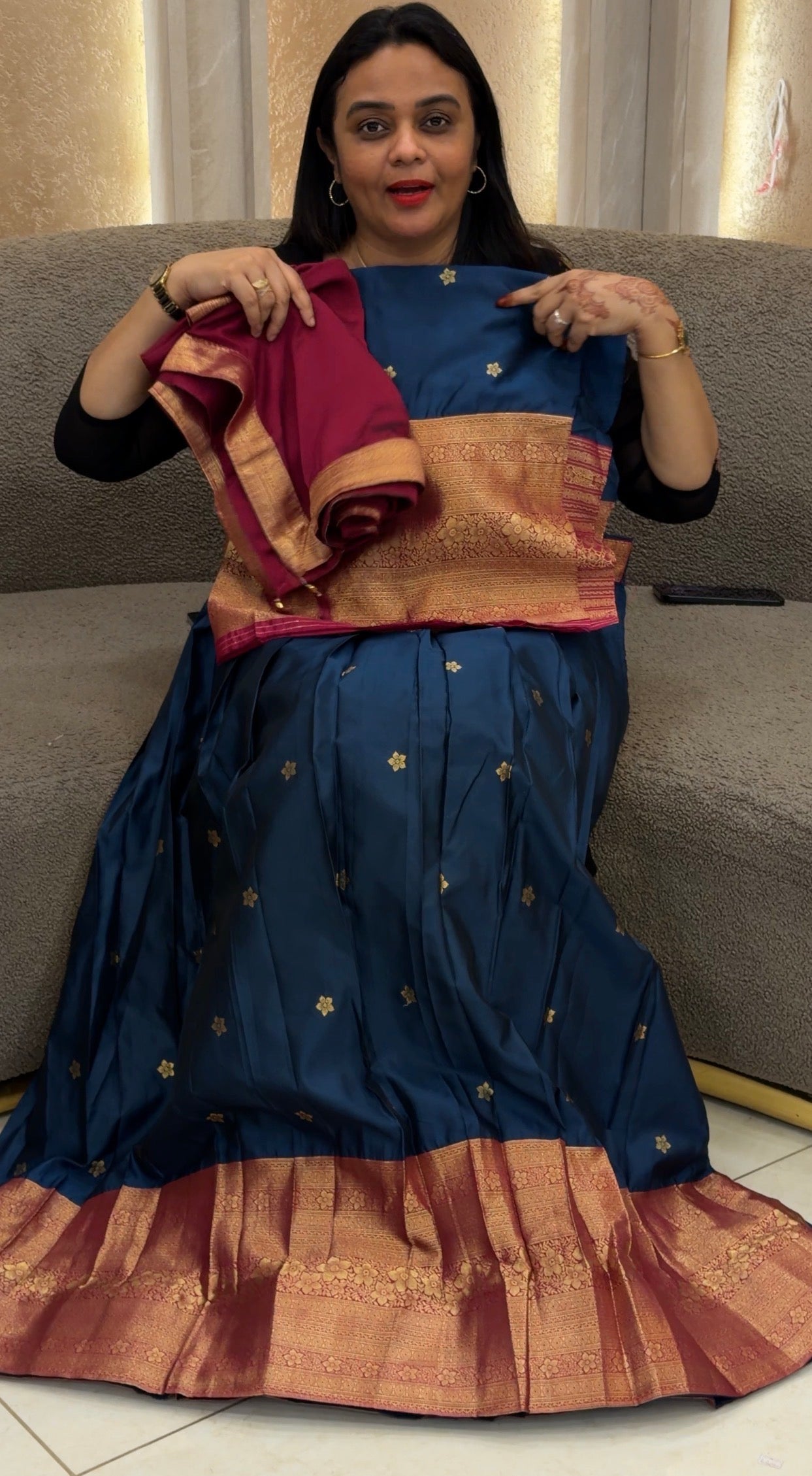 SEMI STITCHED DHAVANI SETS - IHA 33028