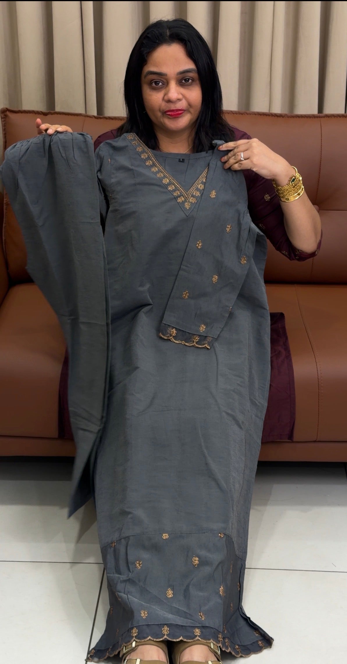SLUB SILK CO-ORDS SETS - IHA 33742
