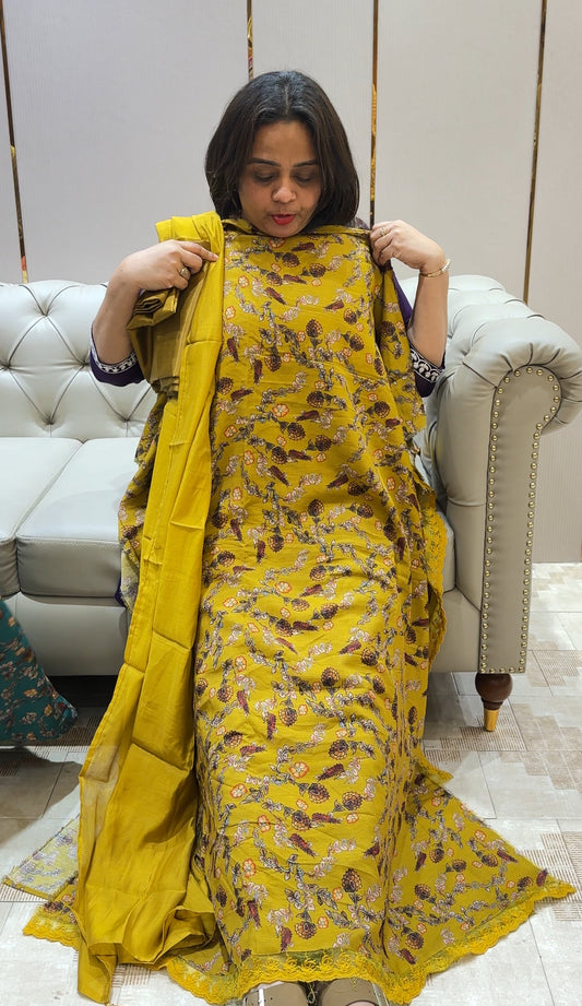 MUSLIN SILK UNSTITCHED SALWAR SUITS - IHA 22973