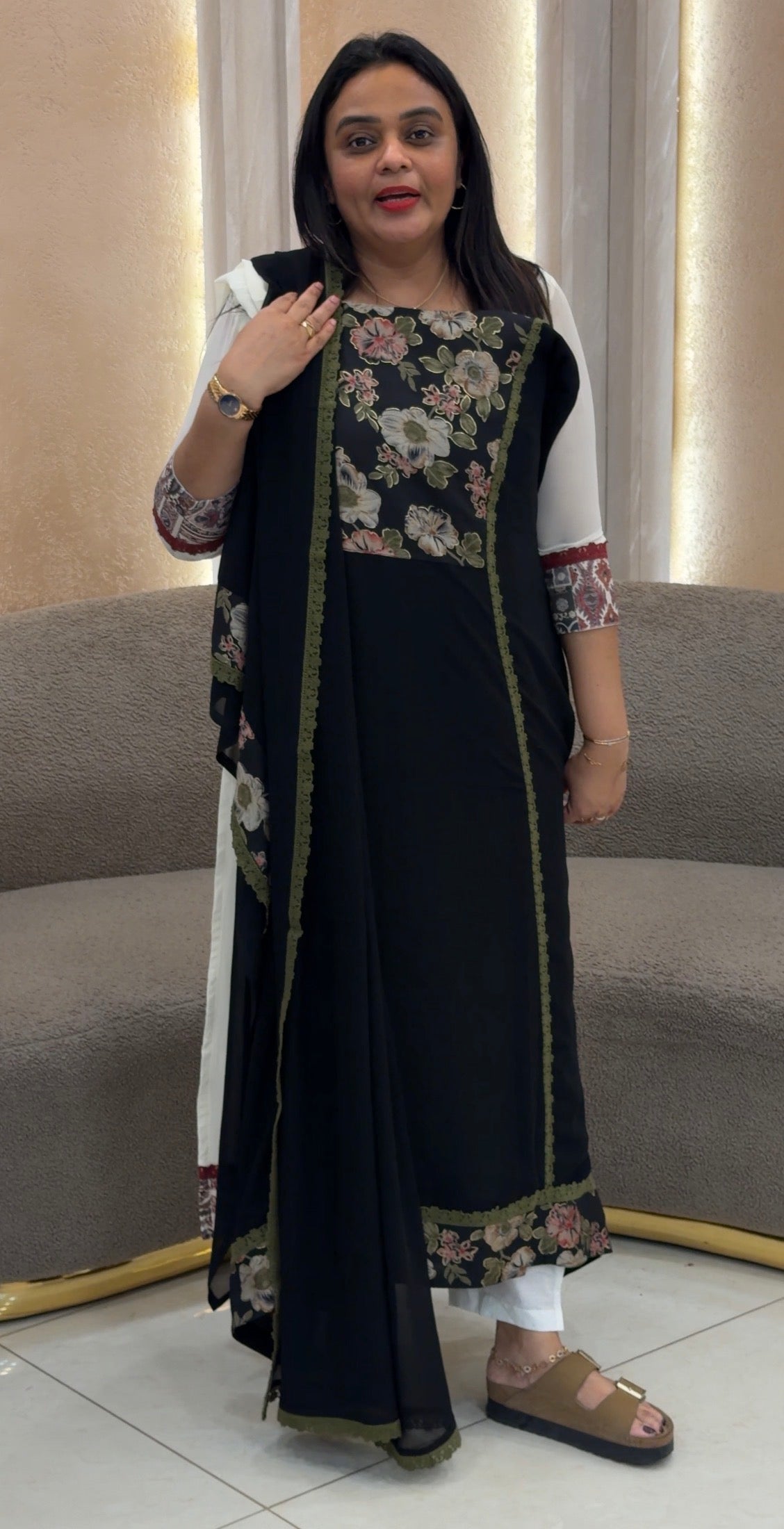 IHA'S IN-HOUSE FAUX GEORGETTE UNSTITCHED SALWAR SUITS - IHA 32903