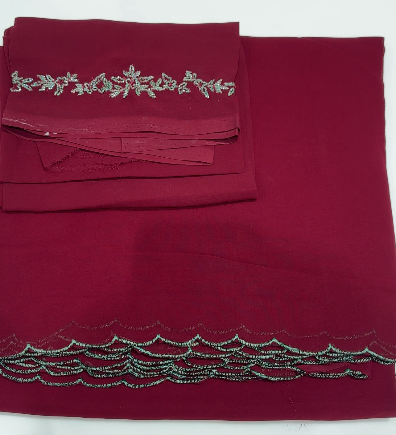 FAUX GEORGETTE HAND WORKED SAREES - IHA 25665