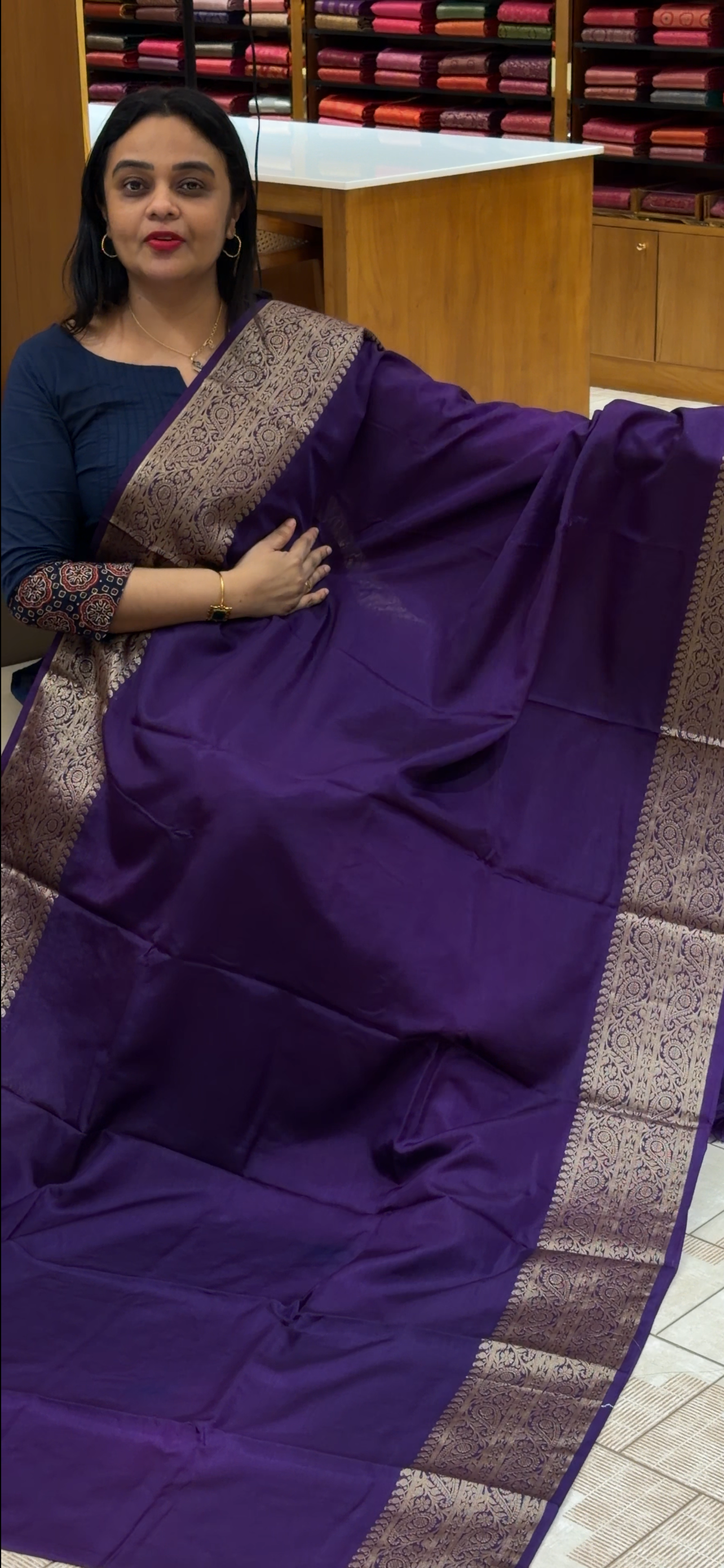 SEMI BANARASI SAREES - IHA 34421