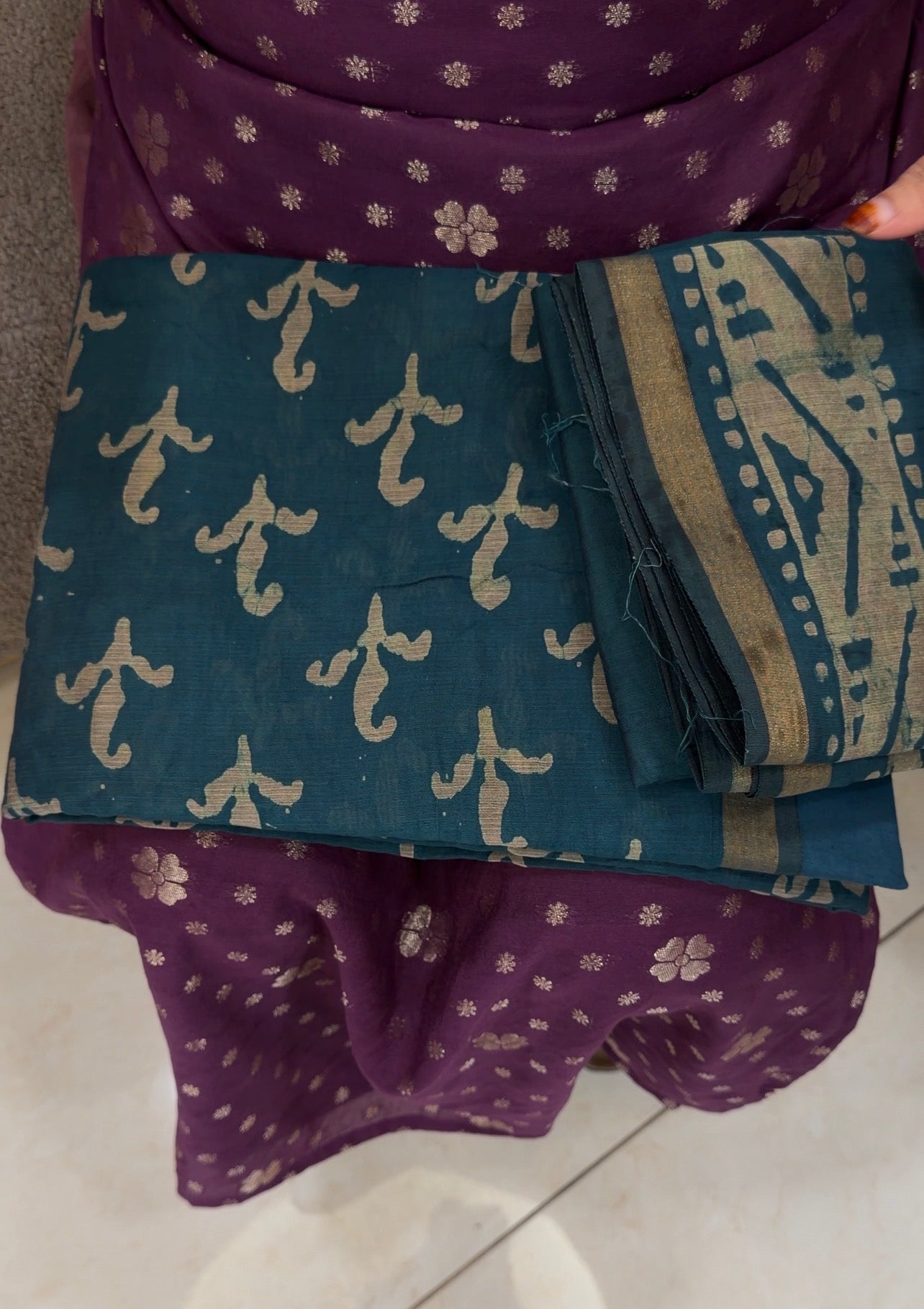 BATIK PRINTED UNSTITCHED SALWAR SUITS - IHA 32858
