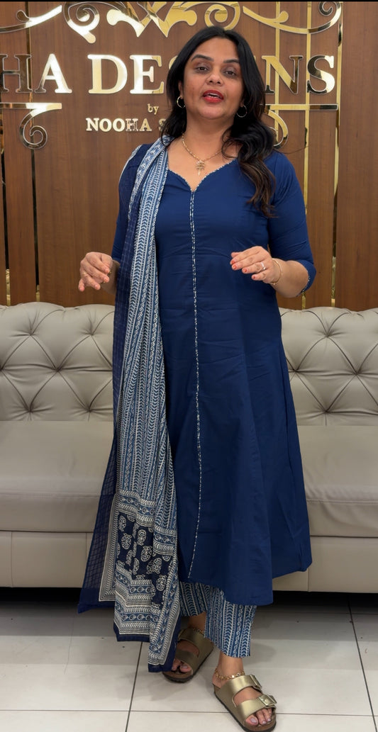 COTTON TOP,BOTTOM AND DUPATTA - IHA 30837