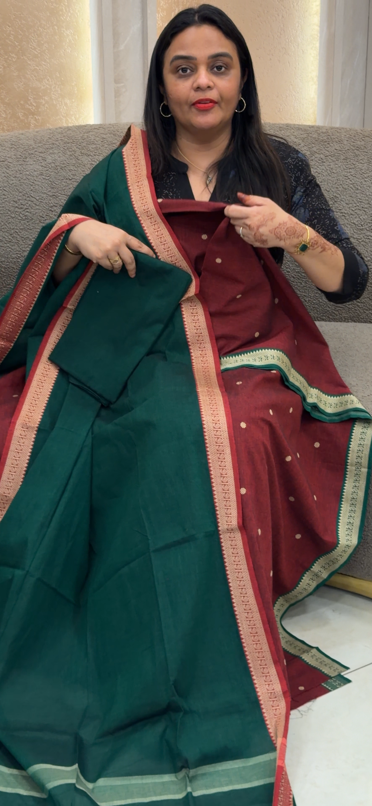 HANDLOOM COTTON UNSTITCHED SALWAR SUITS -  IHA 33324