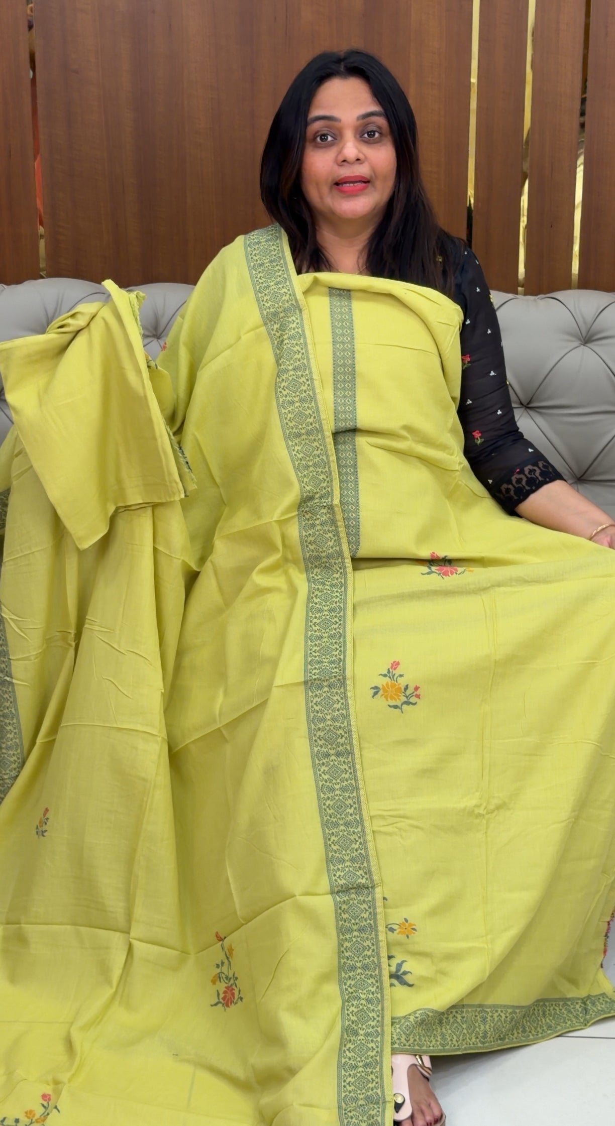 COTTON UNSTITCHED SALWAR SUITS  - IHA 29138