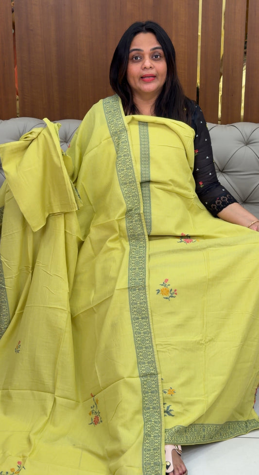 COTTON UNSTITCHED SALWAR SUITS  - IHA 29138