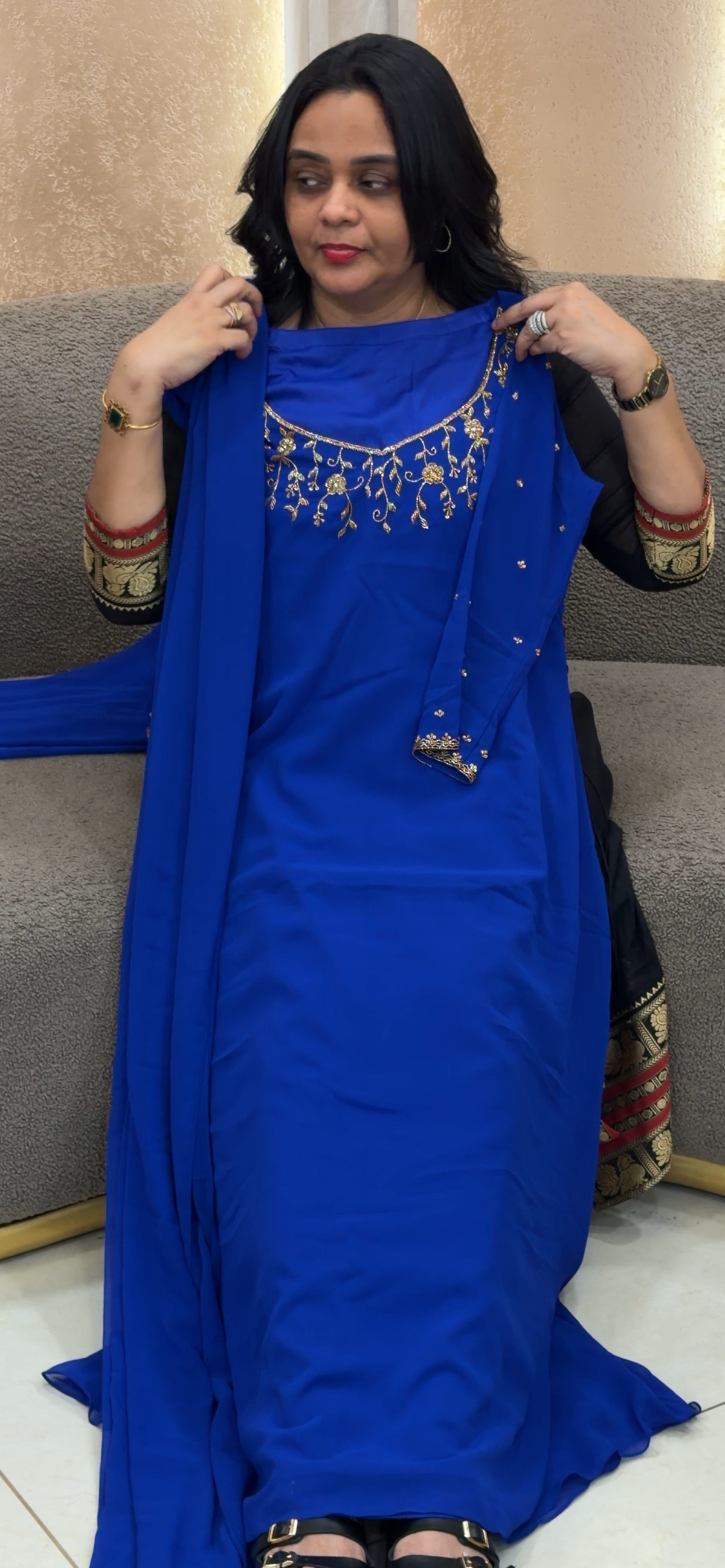 IHA'S IN-HOUSE FAUX GEORGETTE TOP AND DUPATTA - IHA 35174