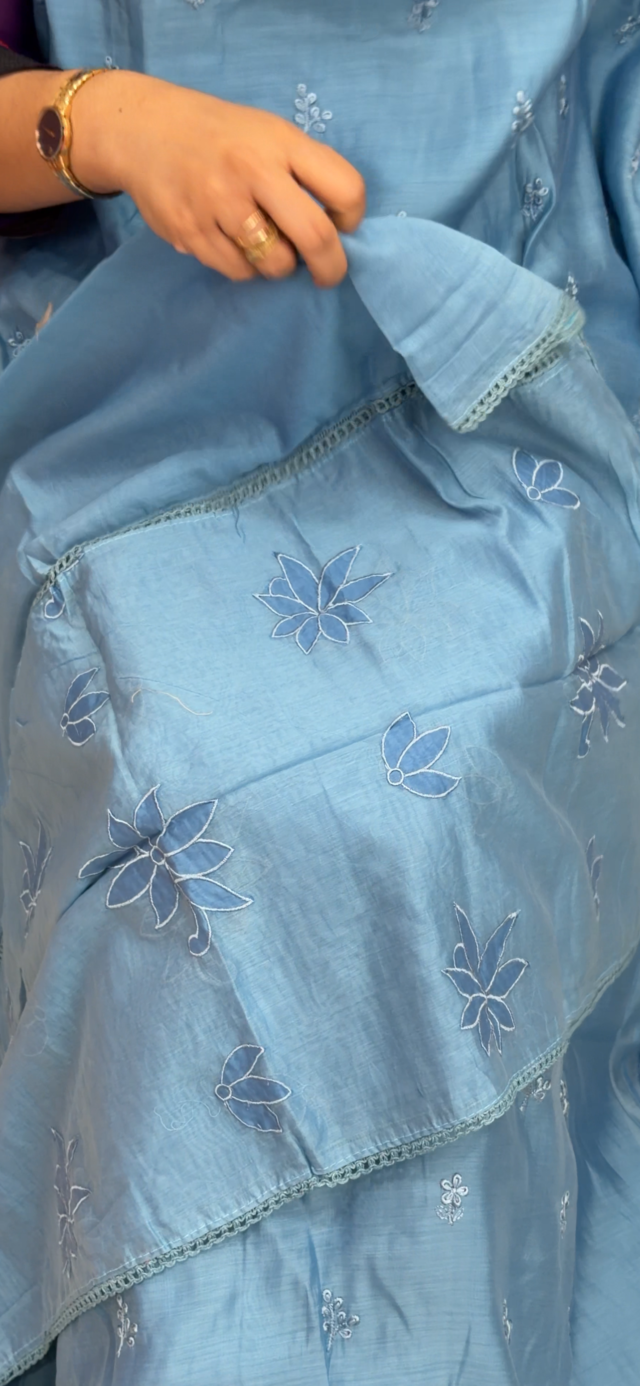 SOFT MUL CHANDERI UNSTITCHED  SALWAR SUITS - IHA 33686