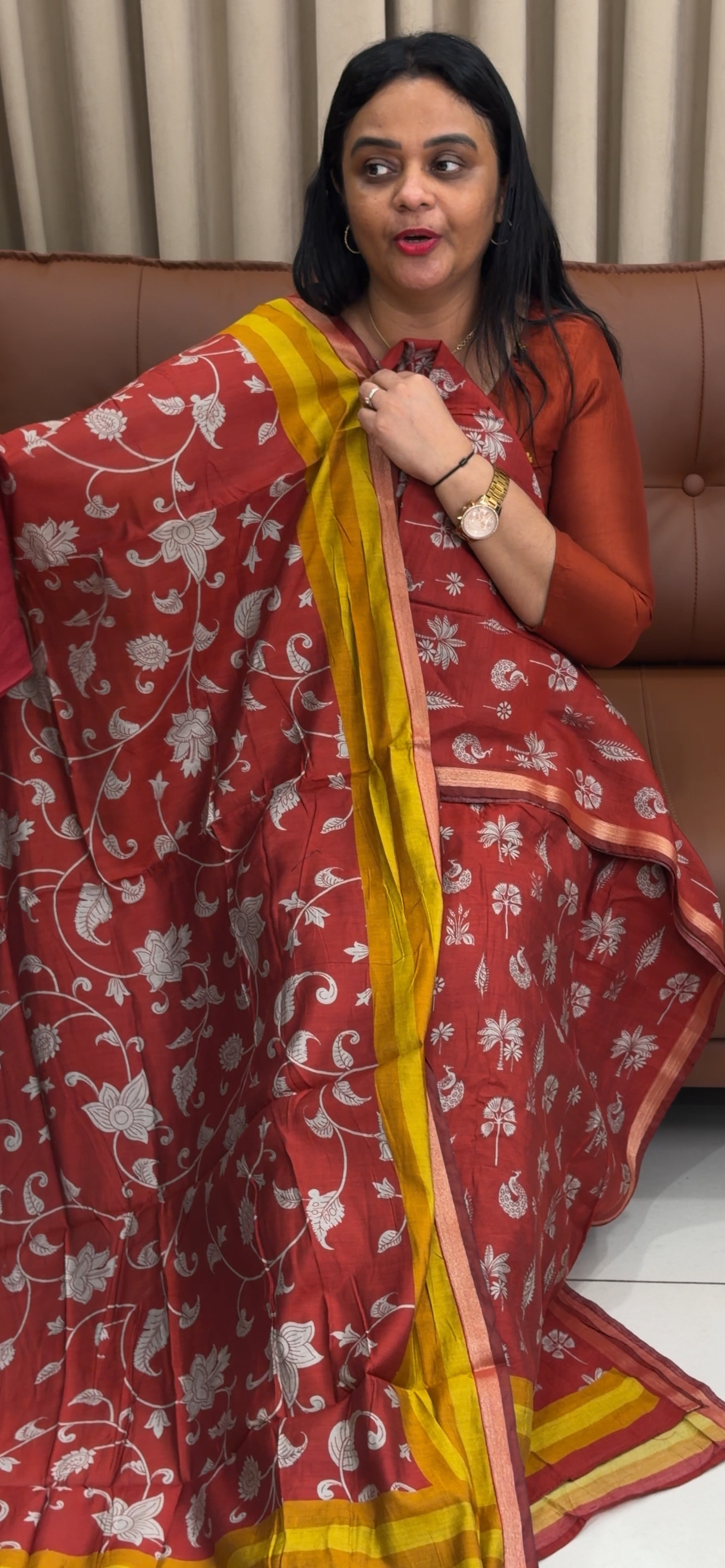 MAHESWARI SILK PRINTED UNSTITCHED SALWAR SUITS - IHA 34322