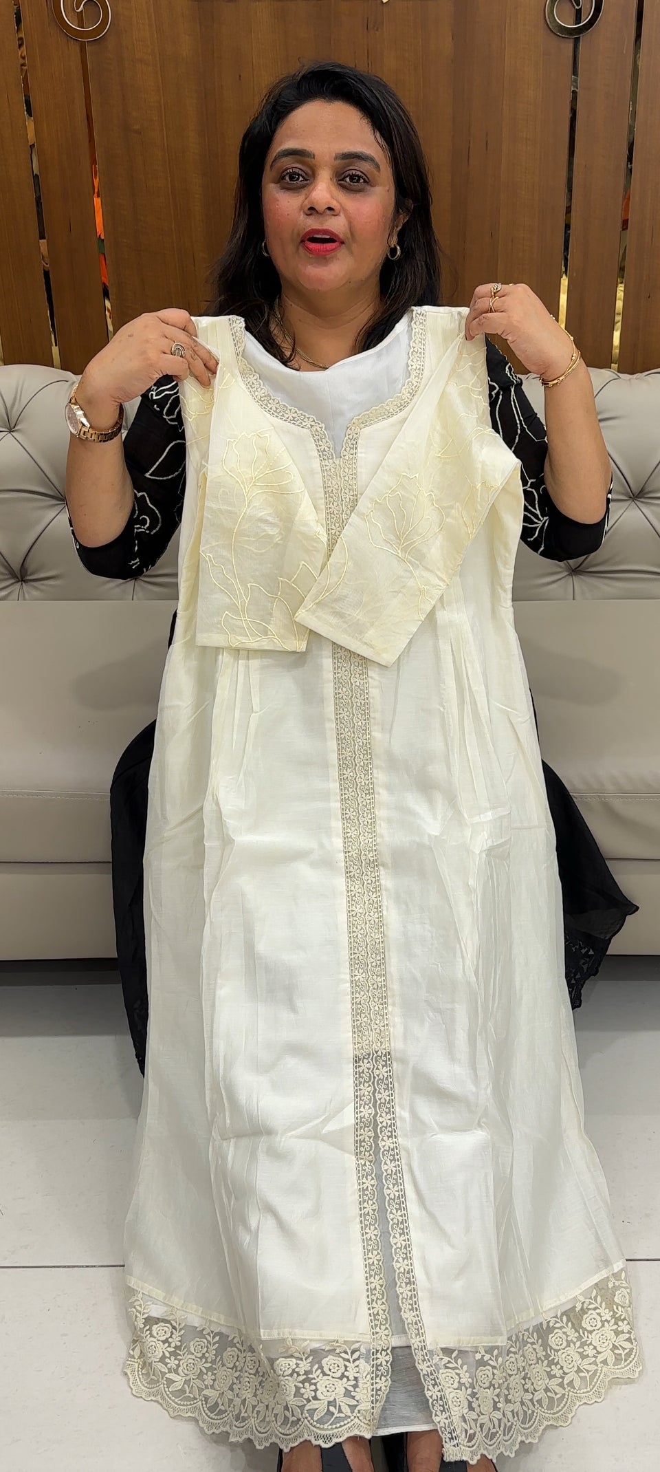 IHA'S IN-HOUSE MALAI CHANDERI ALINE TOPS - IHA 28247