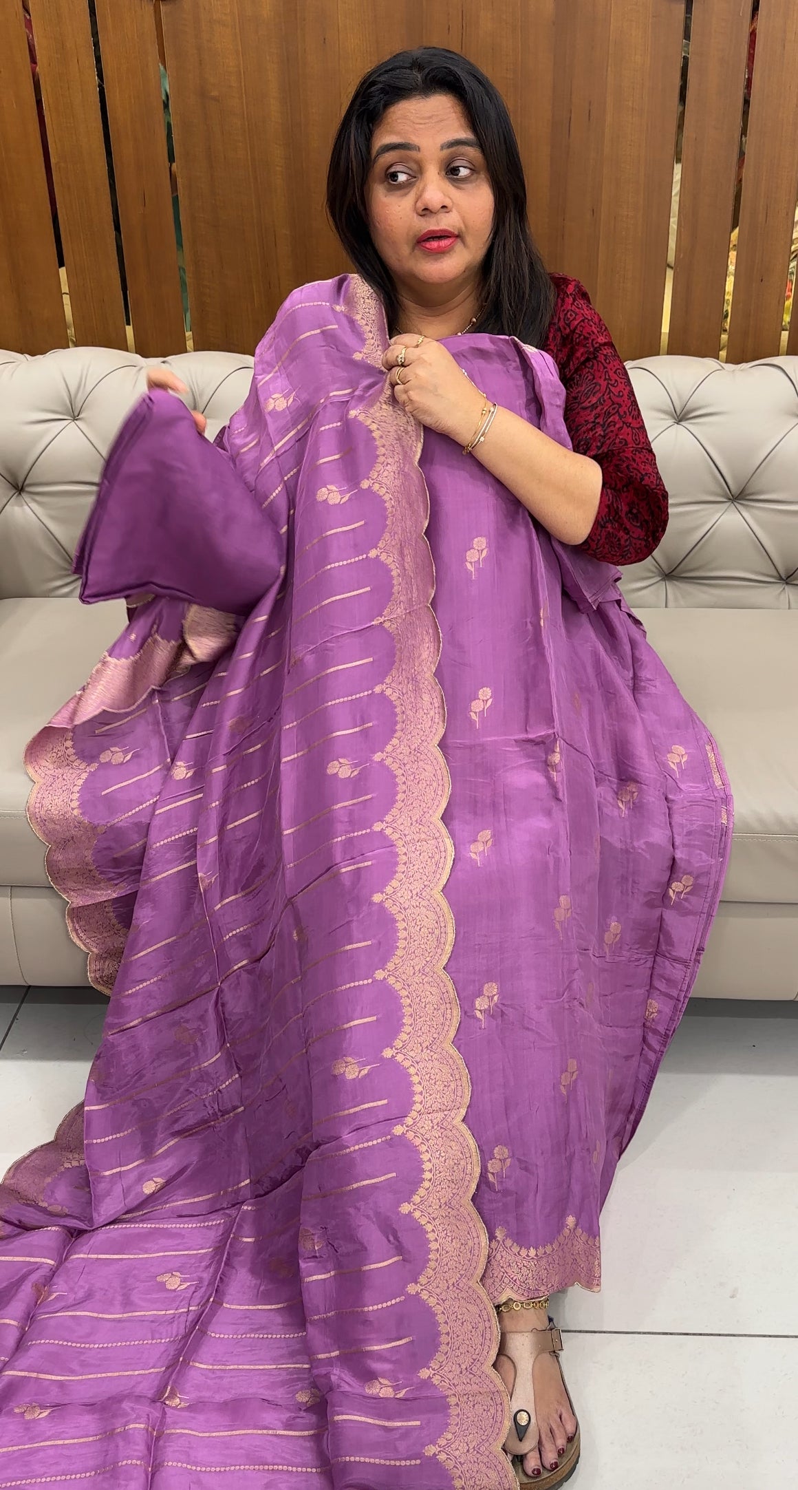 CRAPE BANARASI UNSTITCHED SALWAR SUITS - IHA 26388