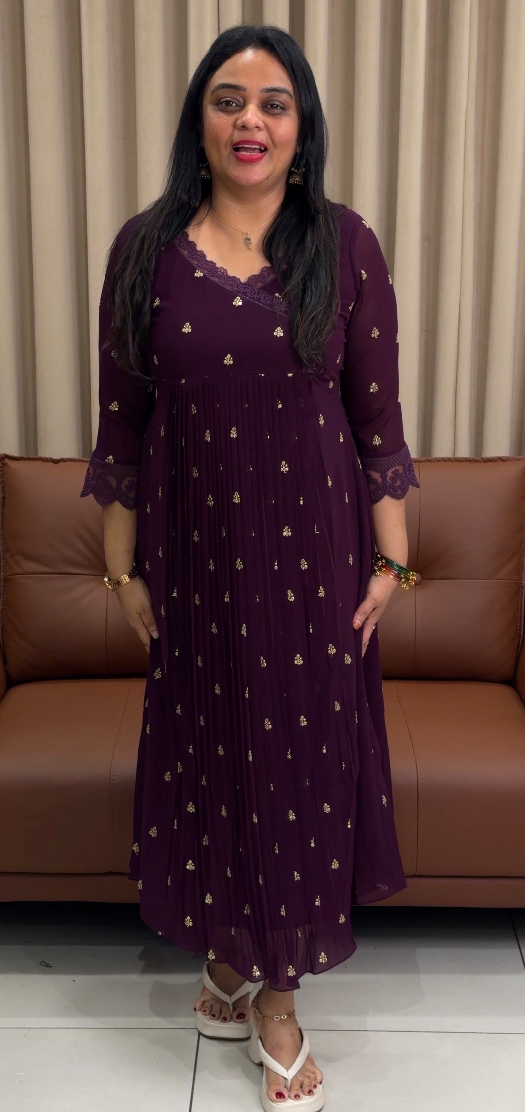 IHA'S IN-HOUSE GEORGETTE ALINE TOPS - IHA 33842