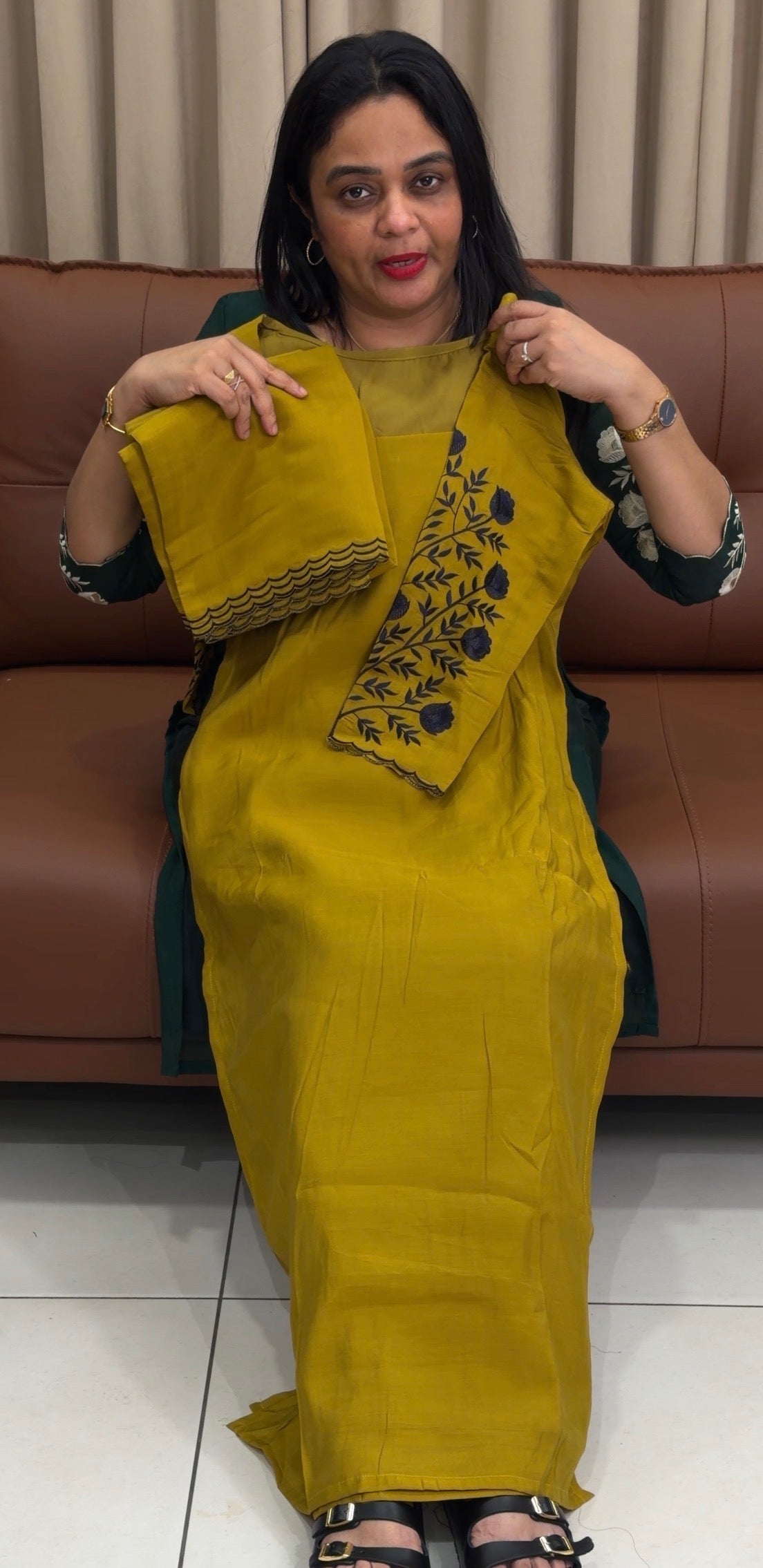 IHA'S IN-HOUSE MALAI CHANDERI TOP,BOTTOM AND DUPATTA - IHA 34059