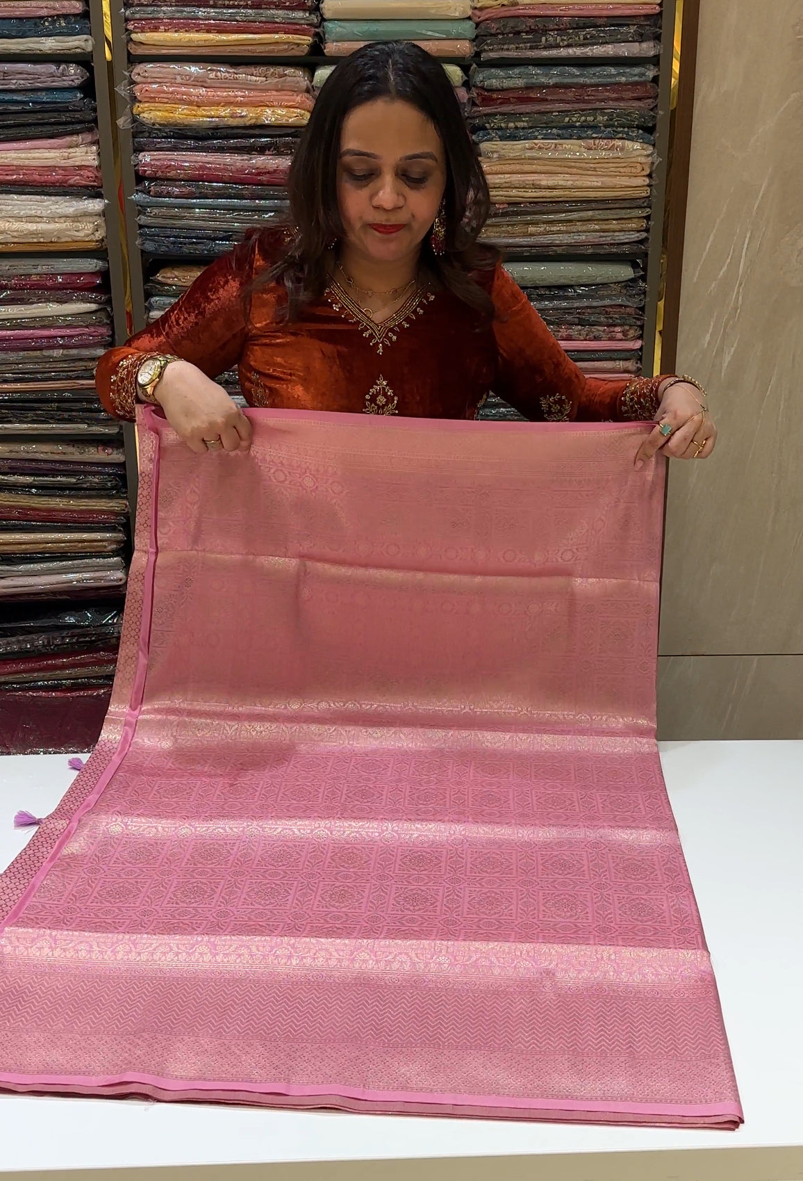 SEMI KATAN SAREE - IHA 16357