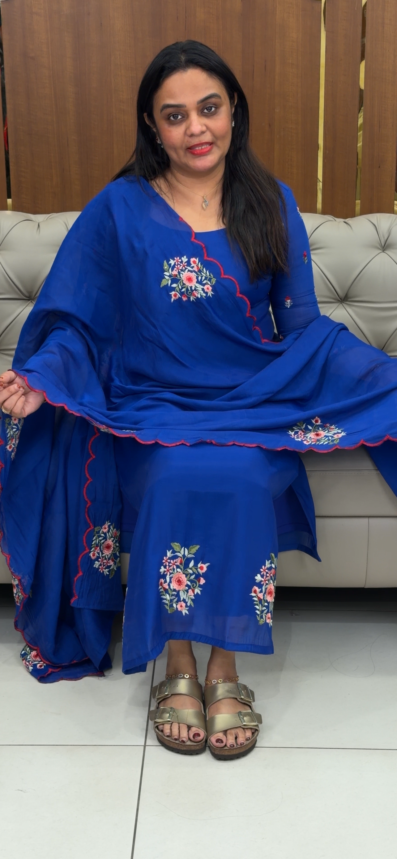 MALAI CHANDERI UNSTITCHED SALWAR SUITS - IHA 33519