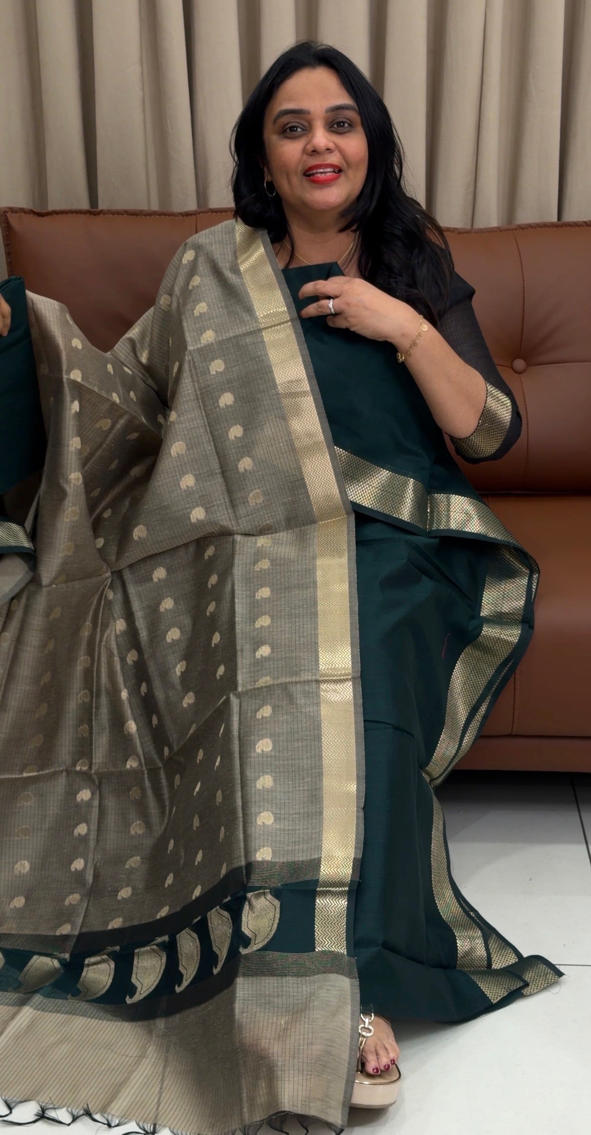 FORWARD MUL CHANDERI UNSTITCHED SALWAR SUITS - IHA 33340
