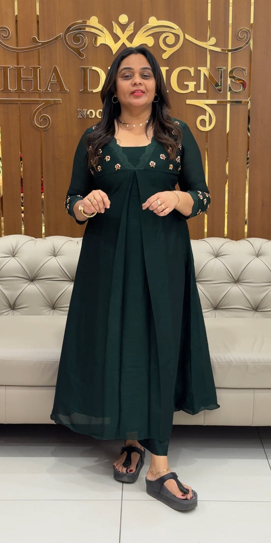 IHA'S IN-HOUSE SEMI RAW SILK TOP AND BOTTOM  - IHA 28265