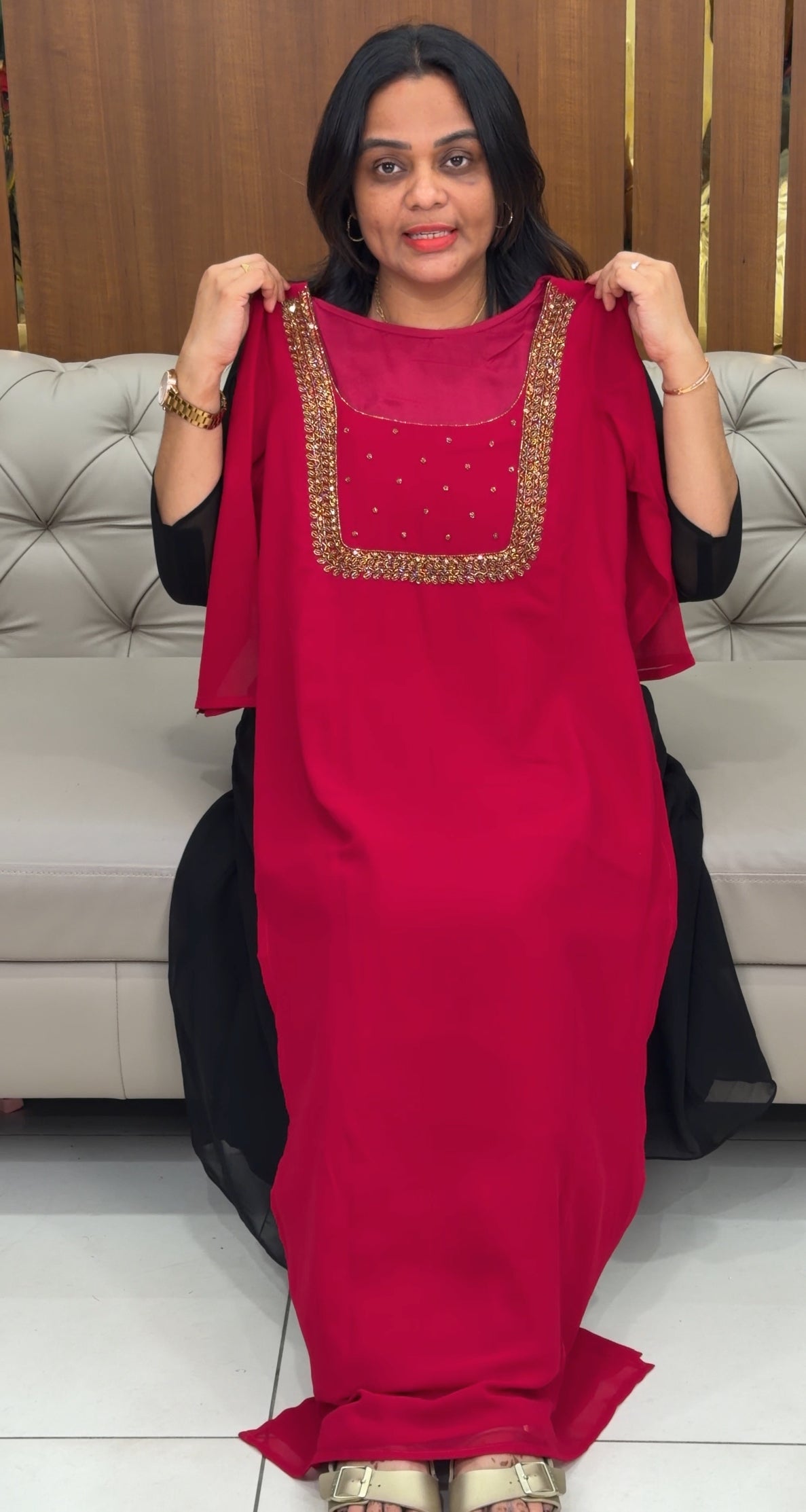 IHA,S IN-HOUSE HAND WORKED ALINE TOP - IHA 33725