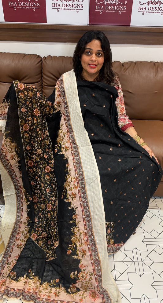 PRINTED COTTON UNSTITCHED SALWAR SUITS - IHA 26153