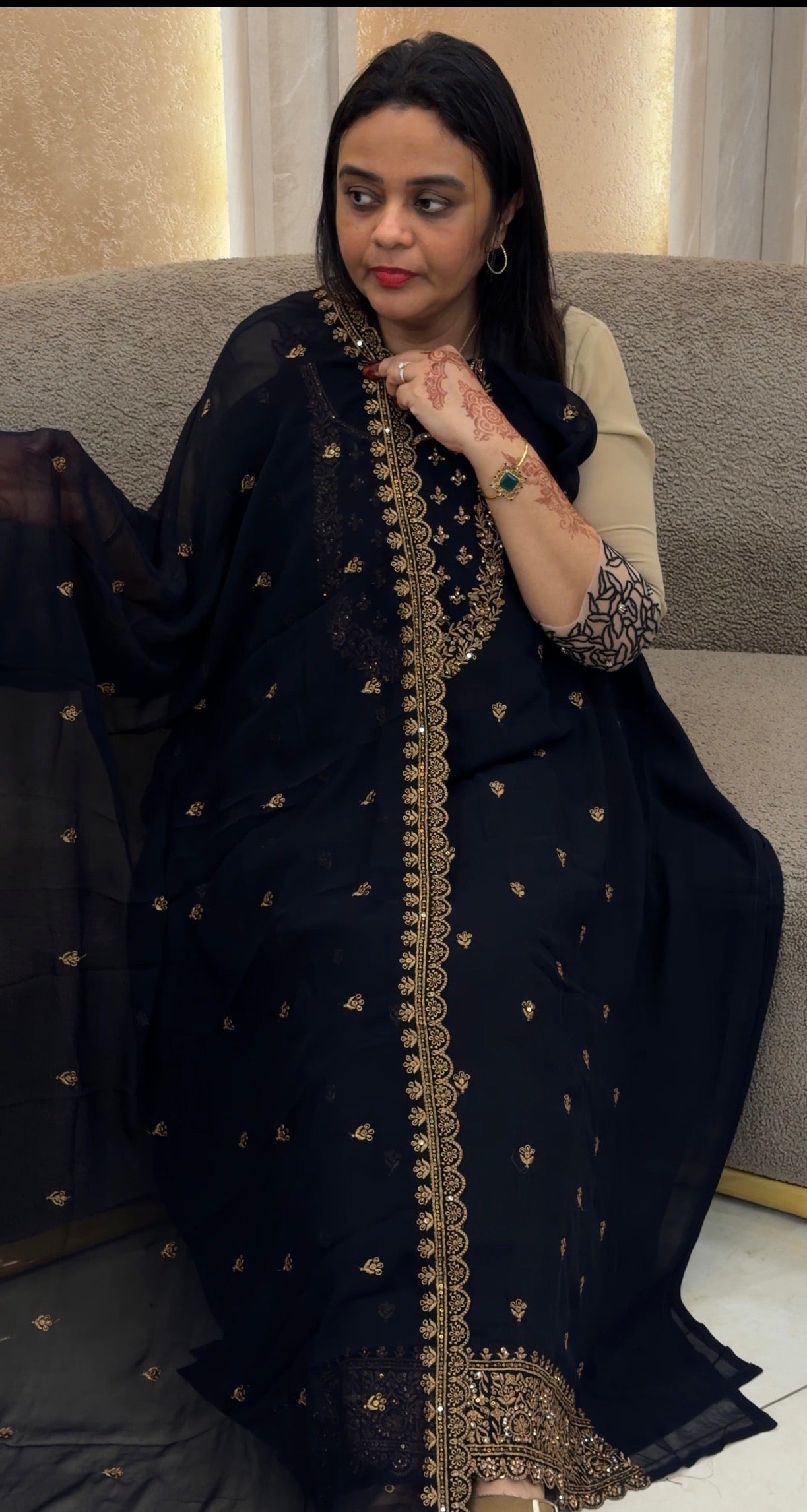 FAUX GEORGETTE UNSTITCHED SALWAR SUITS - IHA 32997
