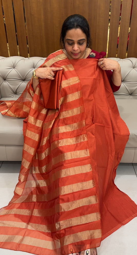 SEMI MUL CHANDERI UNSTITCHED SALWAR SUITS - IHA 27638