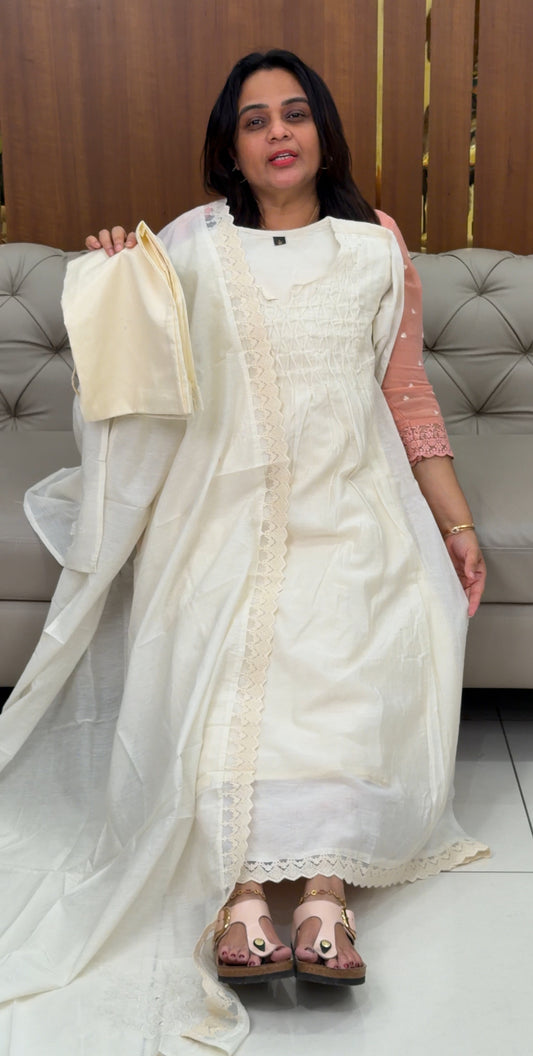 MULCHANDERI TOP,BOTTOM AND DUPATTA - IHA 29054