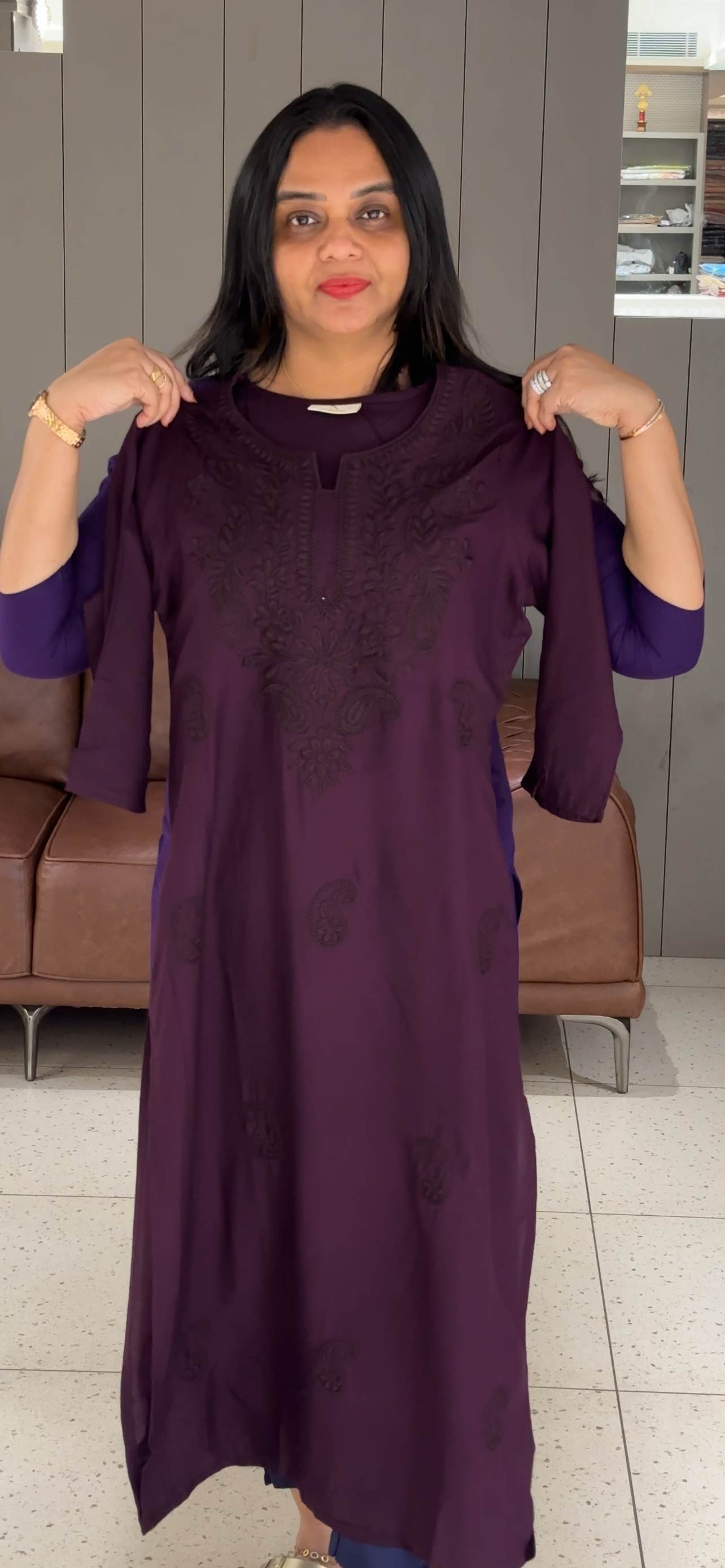 VISCOSE RAYON LONG TOPS - IHA 32808