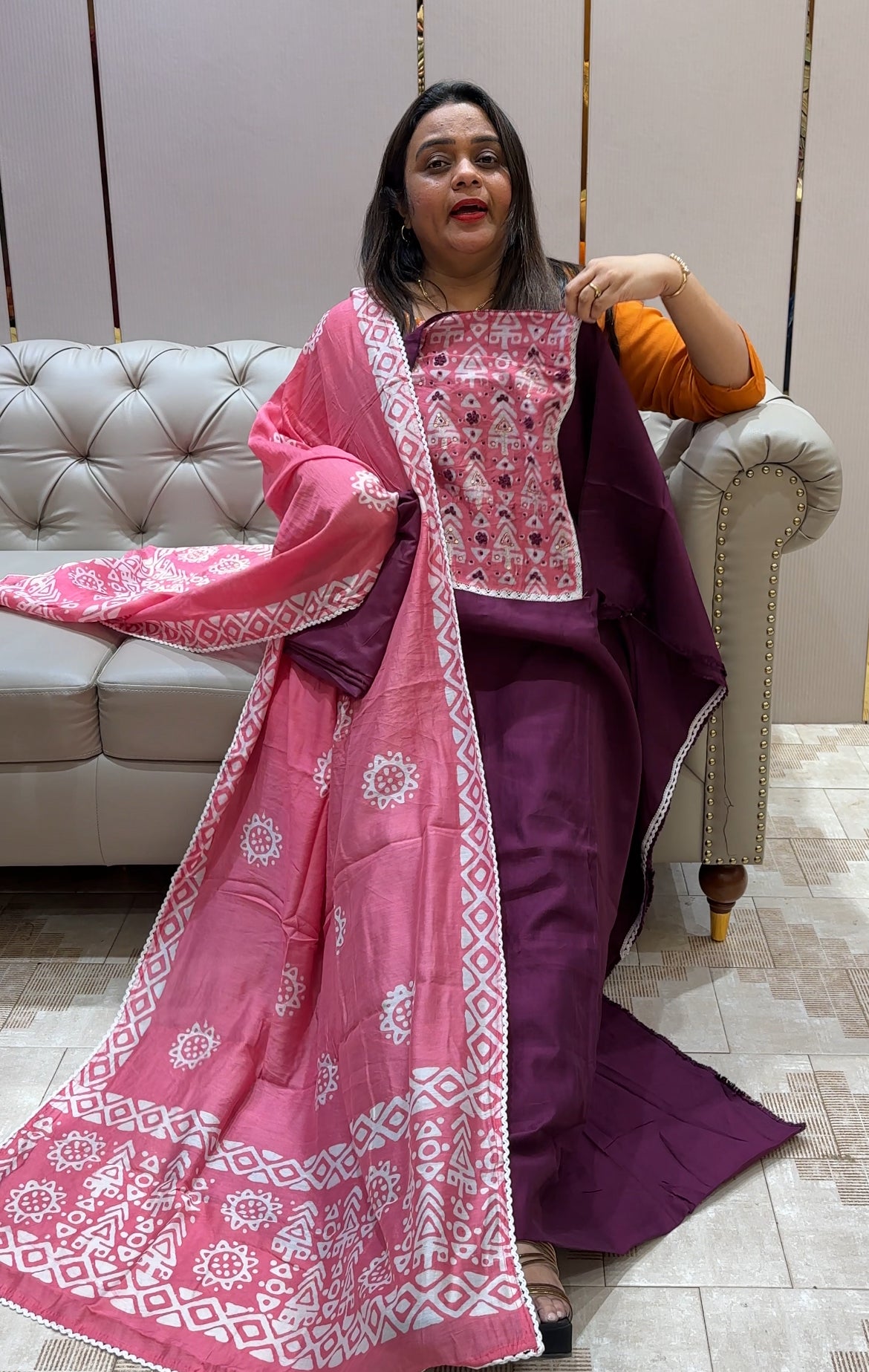 SEMI RAW SILK UNSTITCHED SALWAR SUITS - IHA 23009