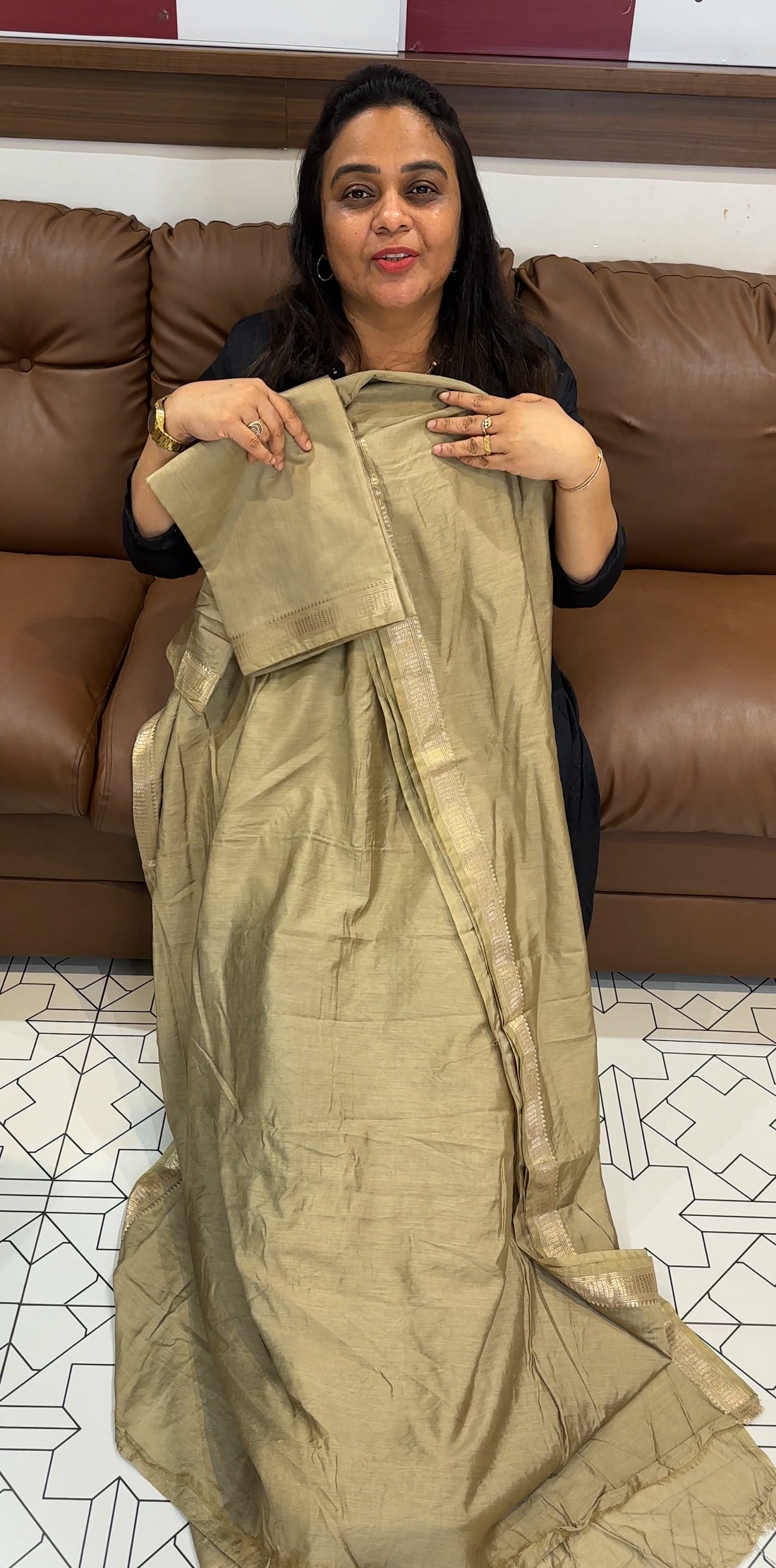 MALAI CHANDERI UNSTITCHED SALWAR SUITS - IHA 27939