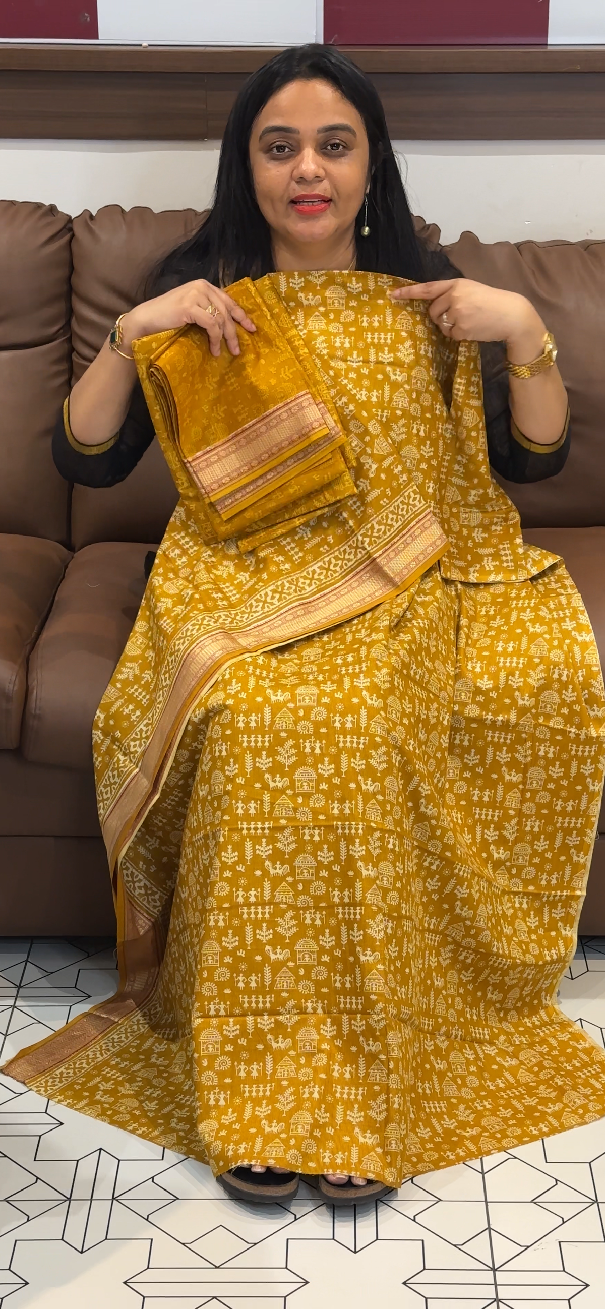 MAHESWARI SILK PRINTED UNSTITCHED SALWAR SUITS - IHA 35486