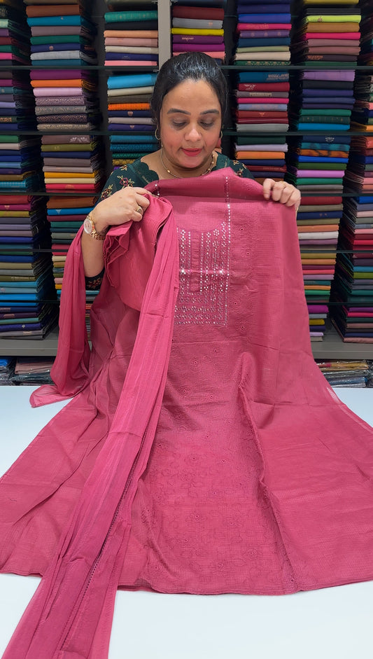 NET KOTA UNSTITCHED SALWAR SUITS - IHA 26505