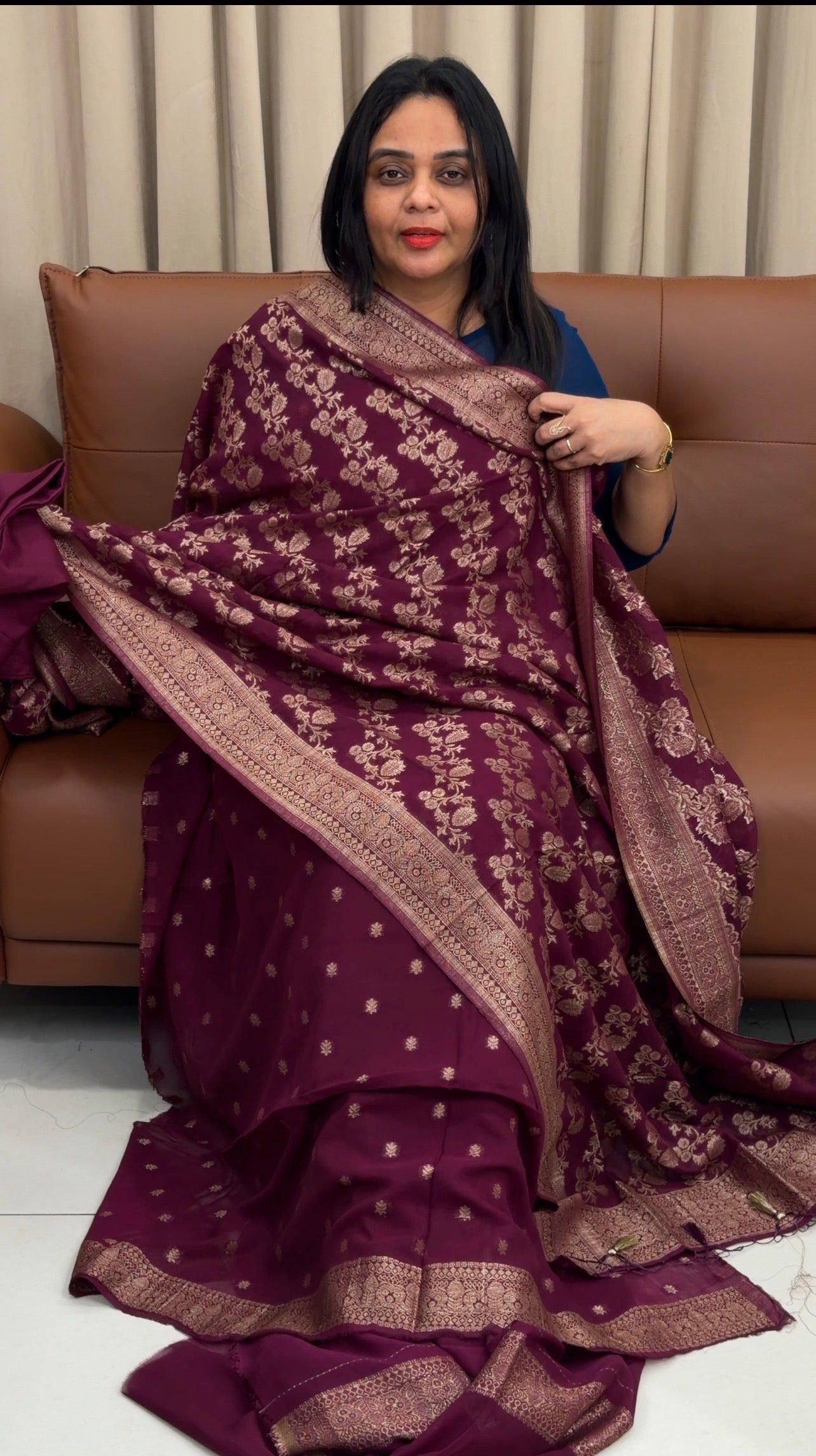 GEORGETTE BANARASI UNSTITCHED SALWAR SUITS - IHA 33404