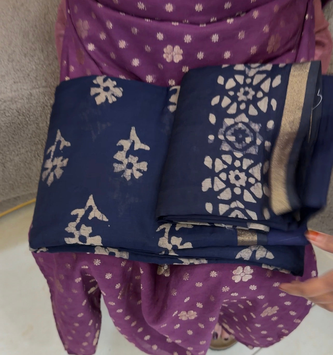 BATIK PRINTED UNSTITCHED SALWAR SUITS - IHA 32858