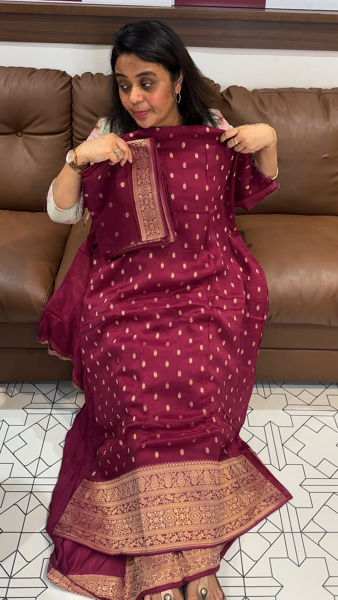 VISCOSE ORGANZA UNSTITCHED SALWAR SUITS - IHA 26502